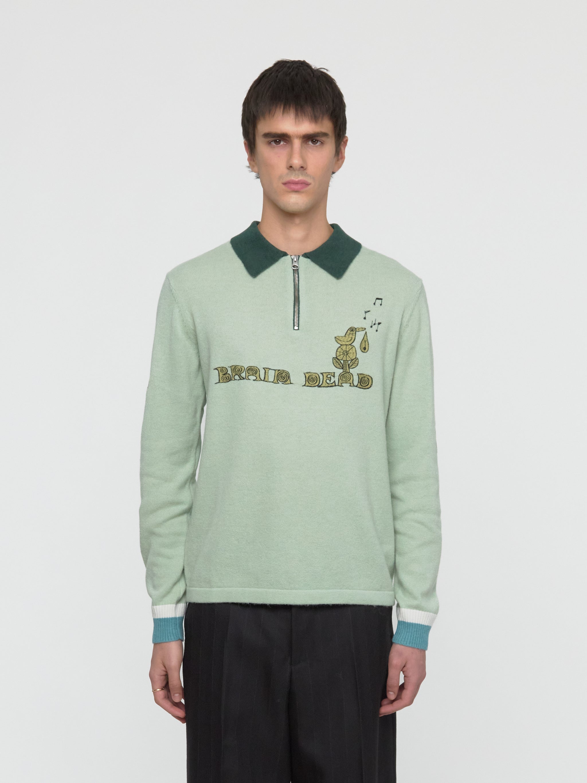 Lex Half Zip-Up Sweater in Mint