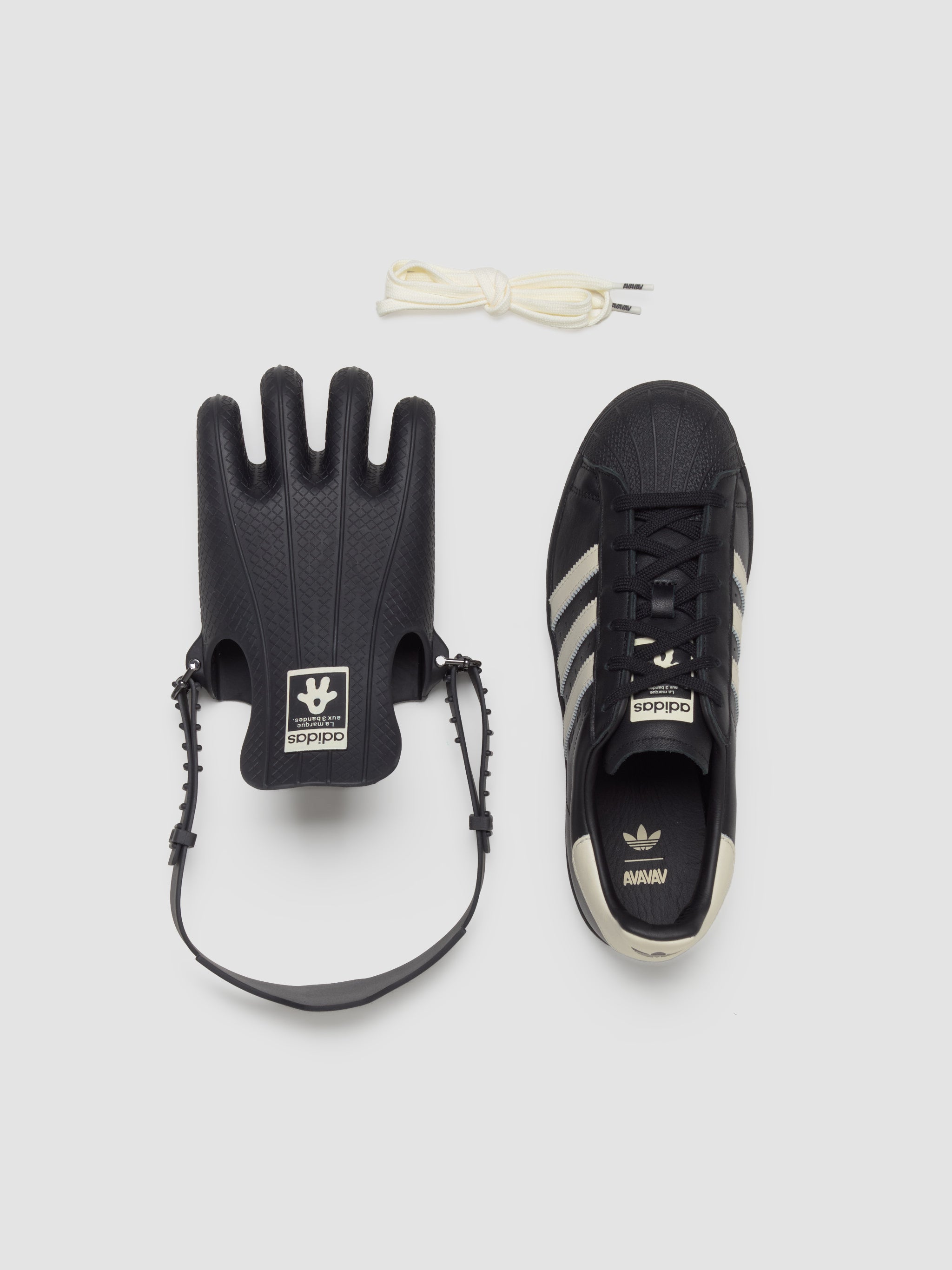 x Avavav Superfinger Superstar Sneaker in Core Black & Off White