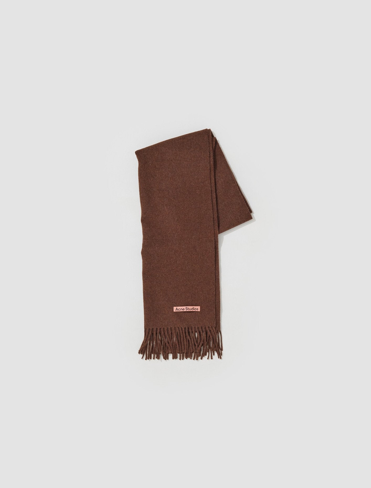 Fringed Wool Scarf in Dark Rust