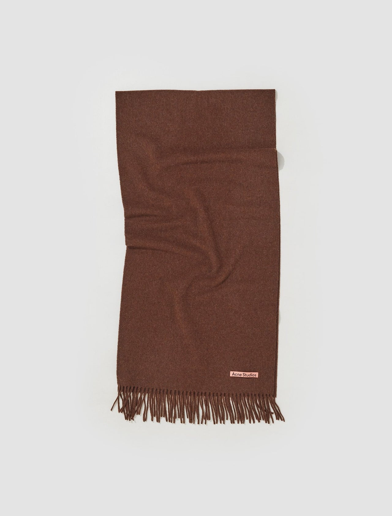 Fringed Wool Scarf in Dark Rust