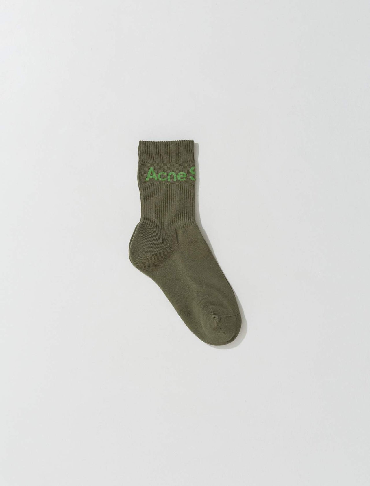 Logo Socks in Khaki & Green