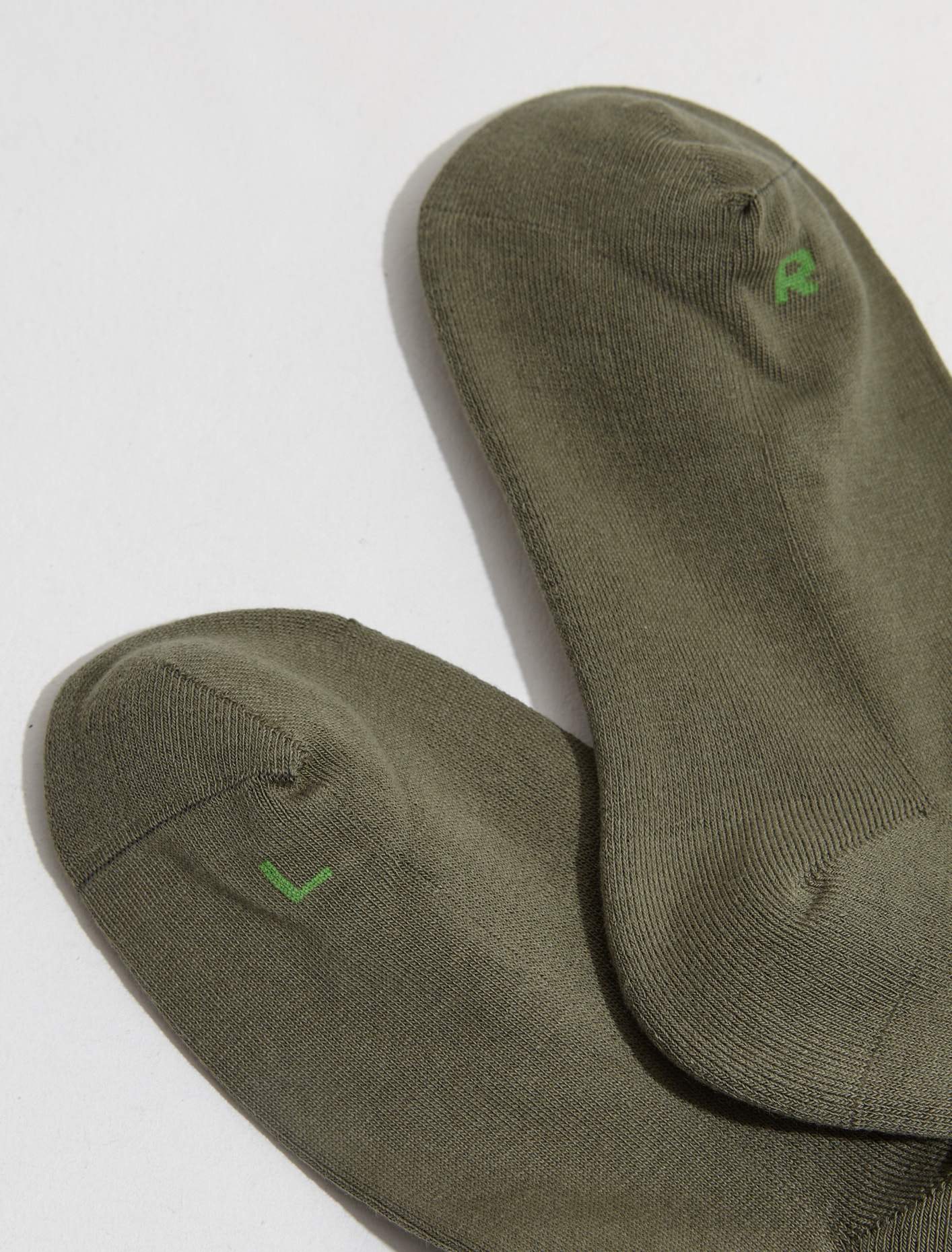 Logo Socks in Khaki & Green