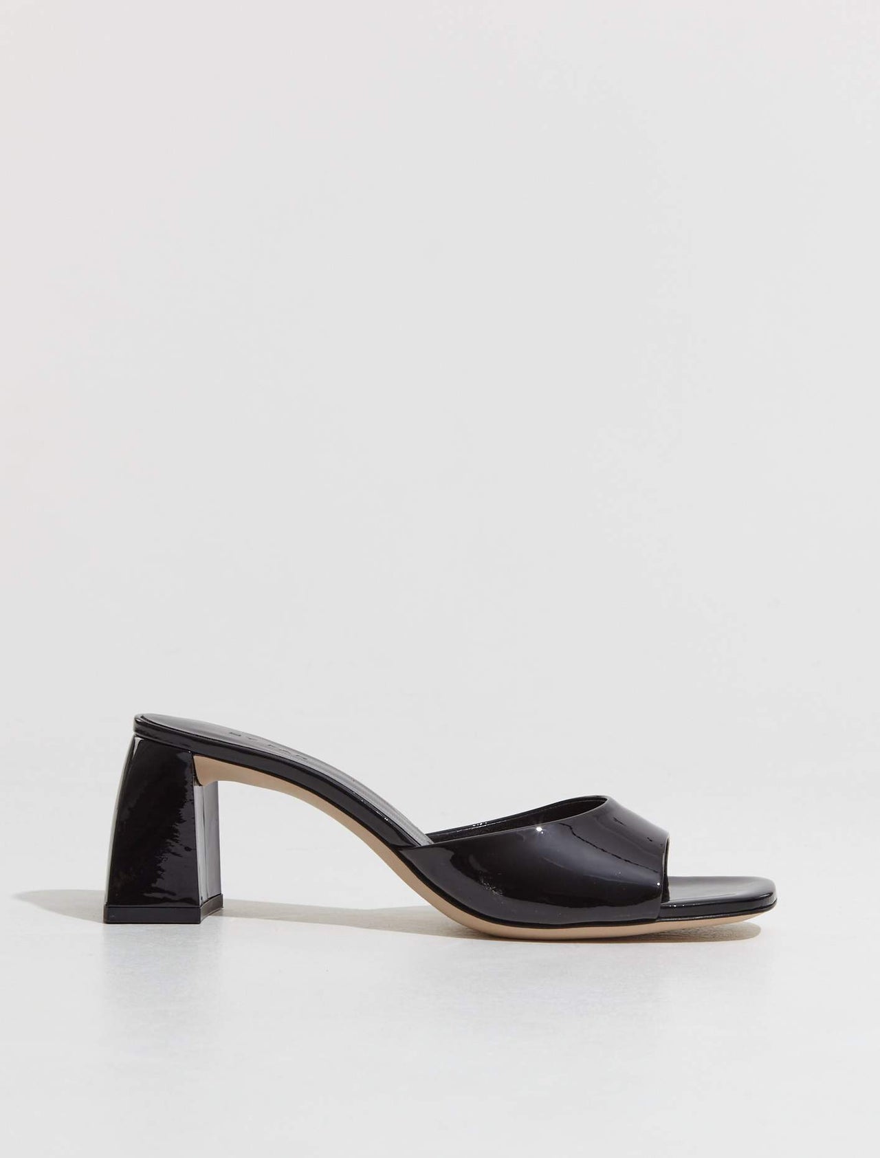 Romy Patent Leather Mule in Black