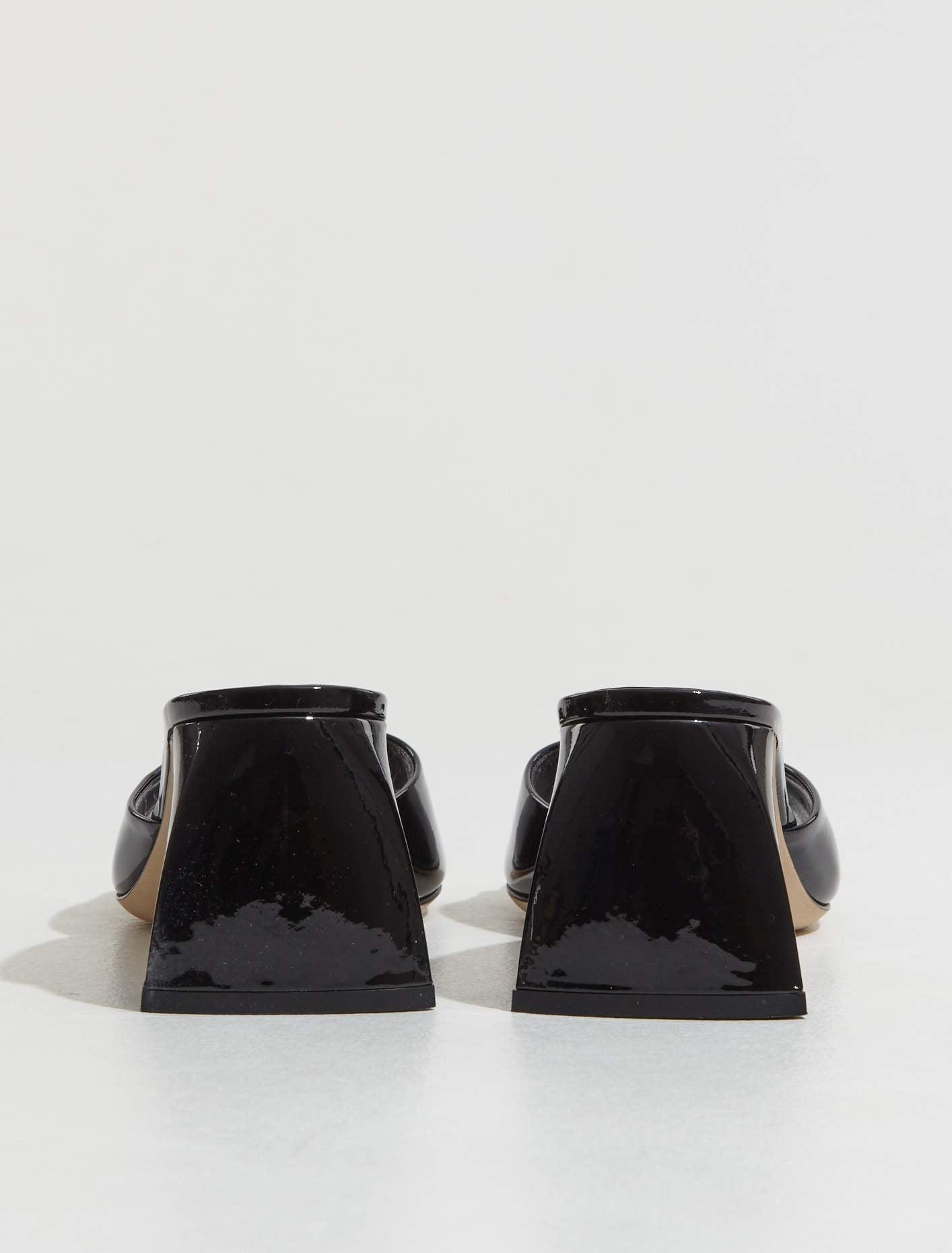 Romy Patent Leather Mule in Black