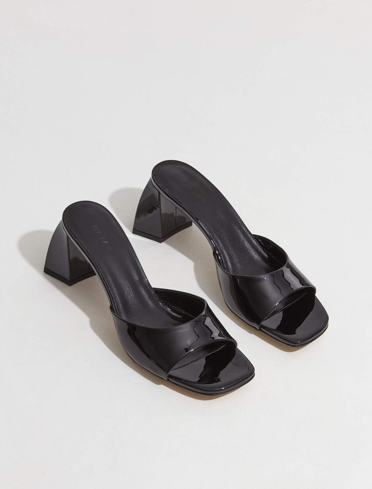 Romy Patent Leather Mule in Black