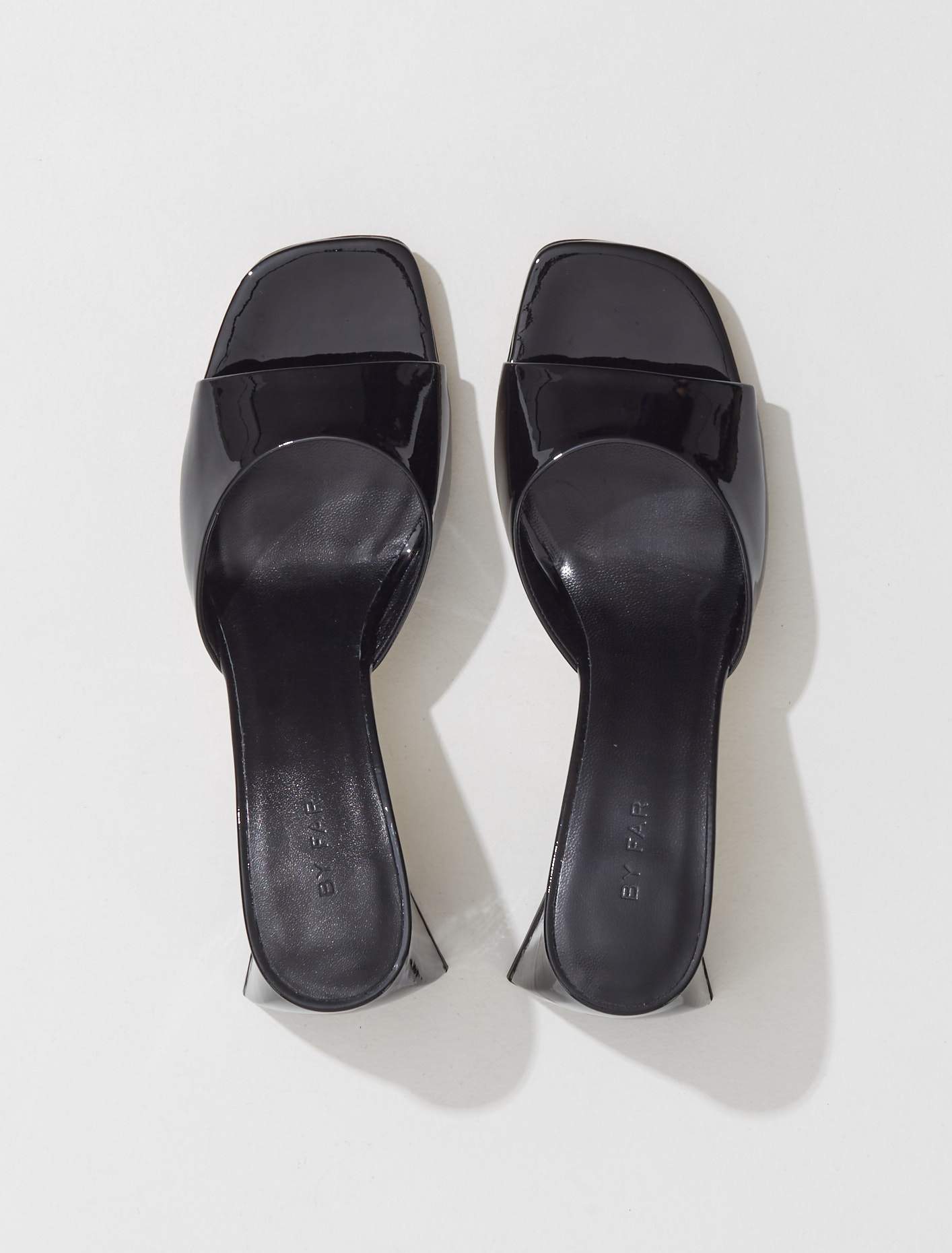 Romy Patent Leather Mule in Black