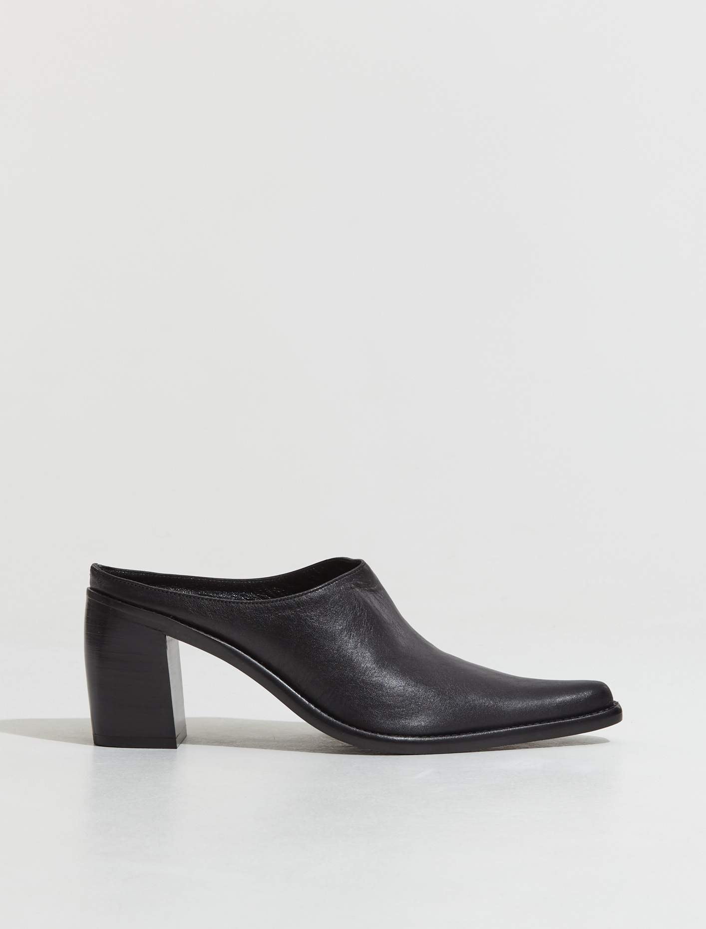 Nef Nappa Leather Mule in Black