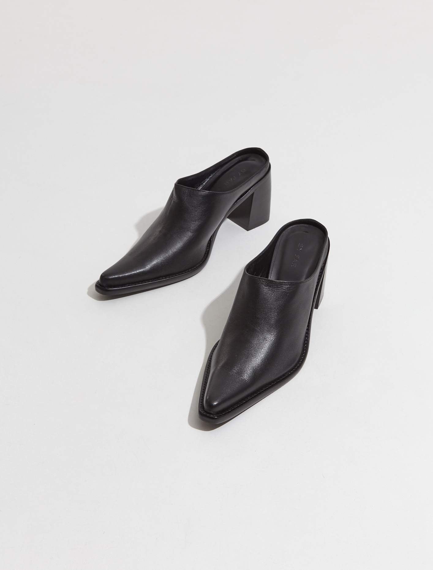 Nef Nappa Leather Mule in Black