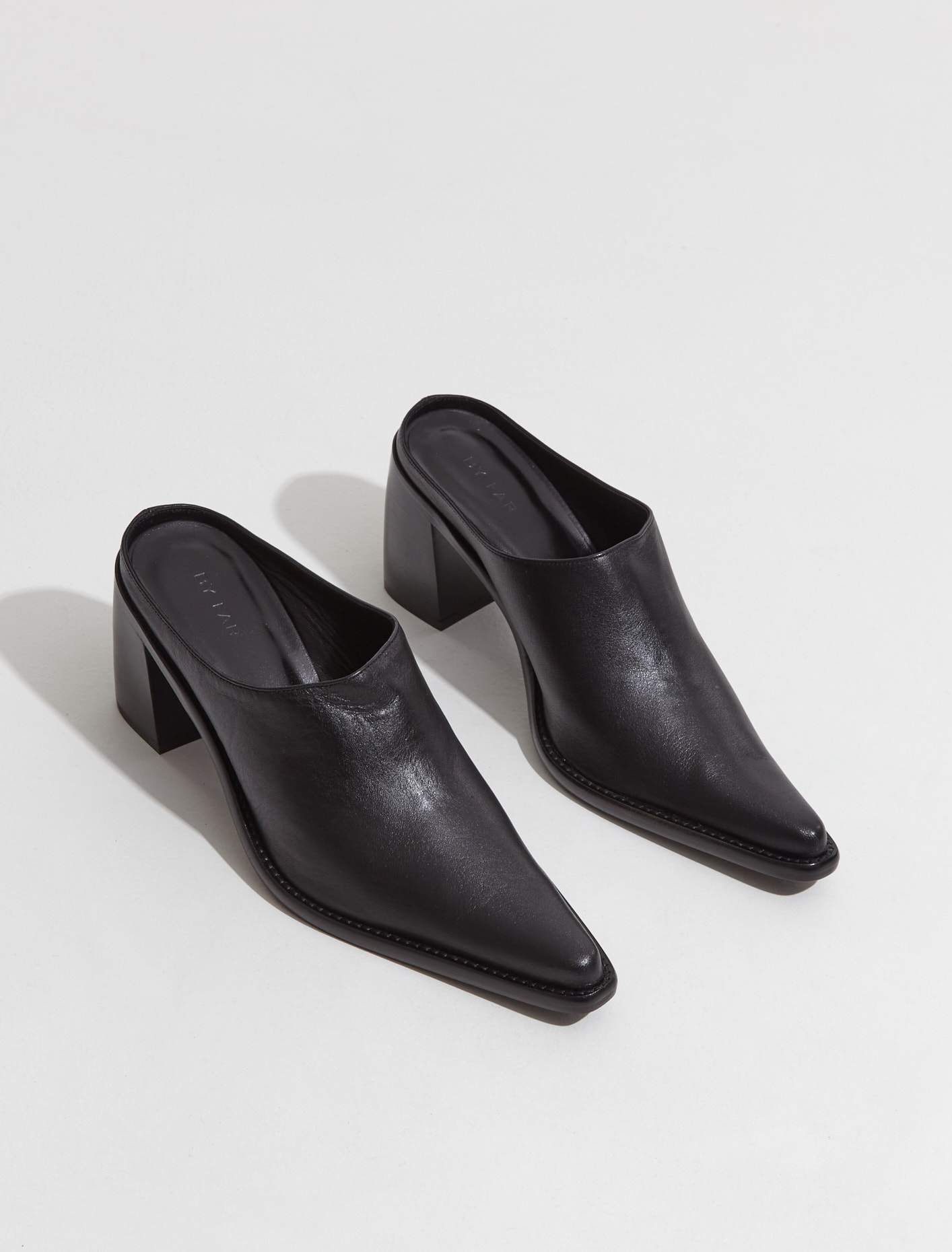 Nef Nappa Leather Mule in Black