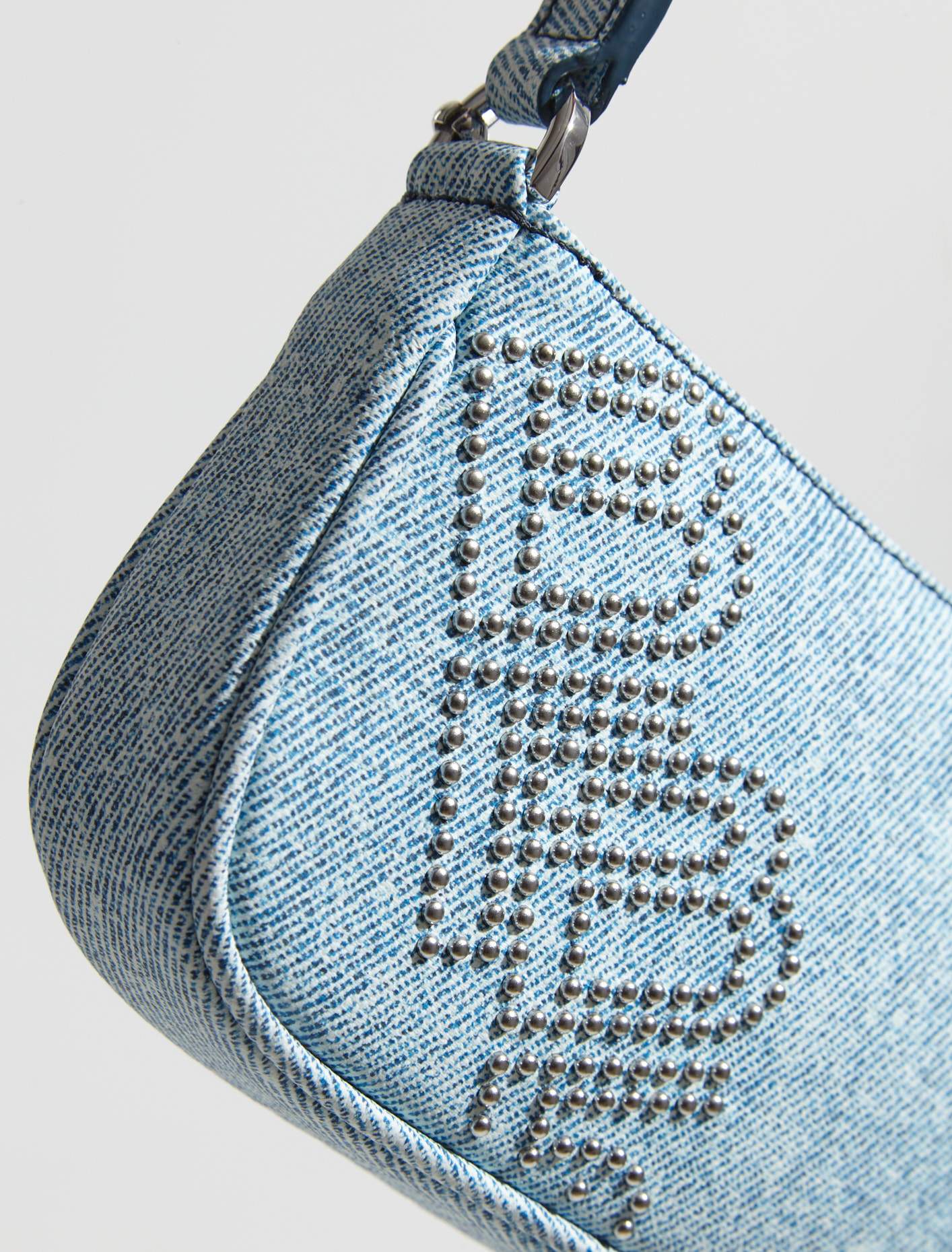 Mini Rachel Stud Leather Bag in Denim