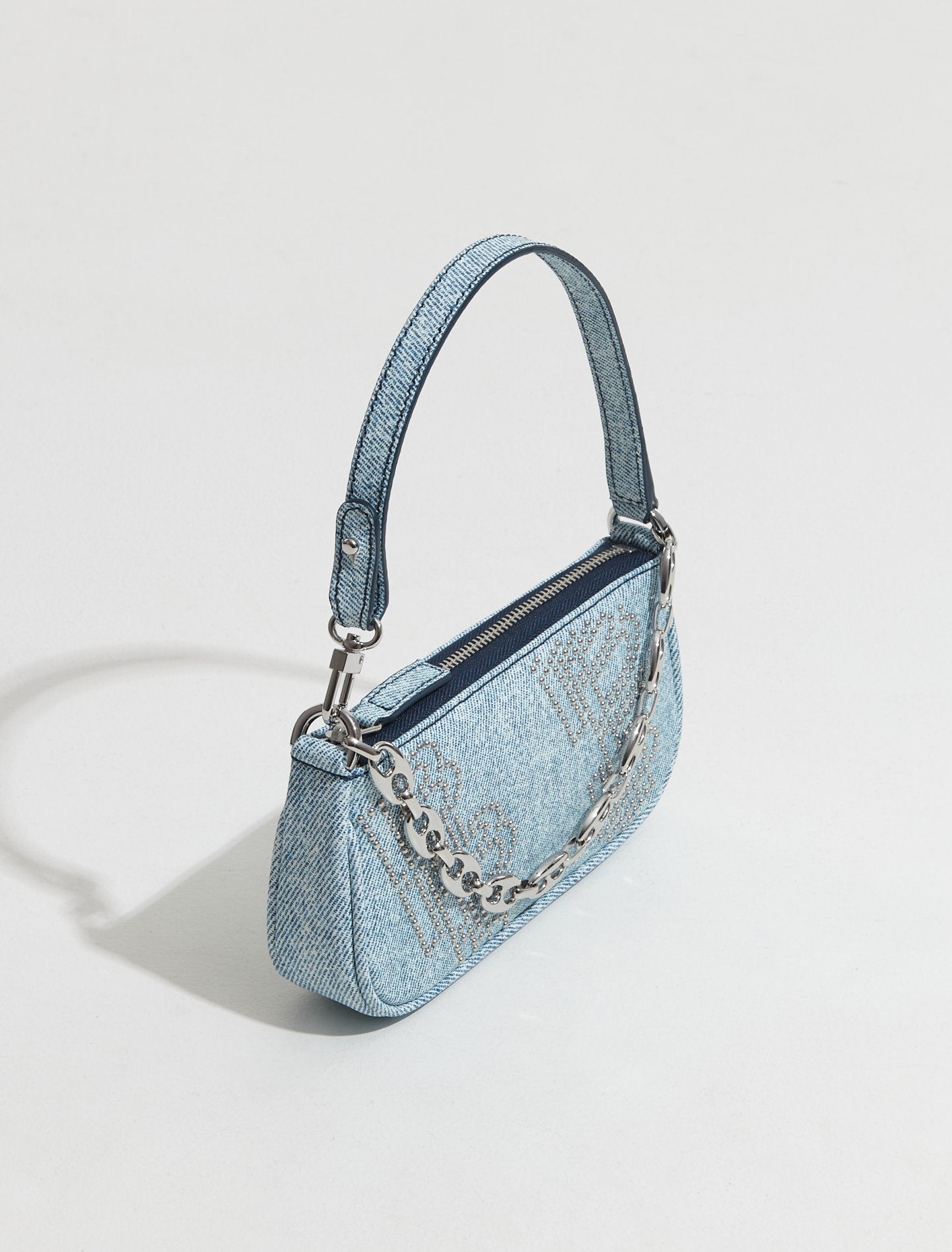 Mini Rachel Stud Leather Bag in Denim