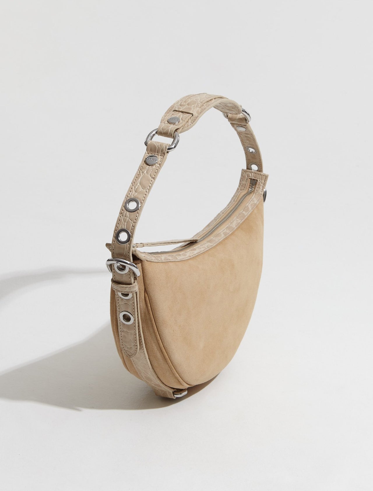 Gib Croco and Suede Leather Bag in Kraft