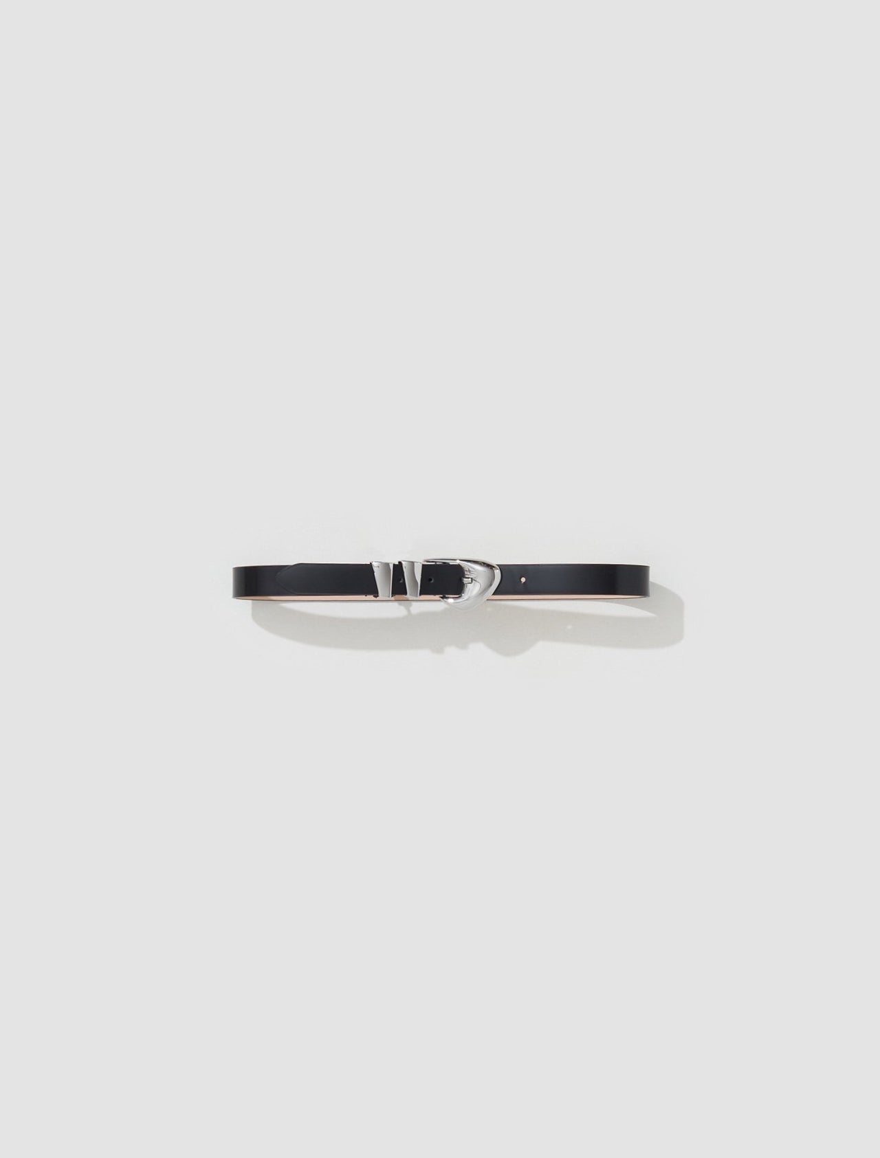 Moore Semi Patent Leather Belt in Black