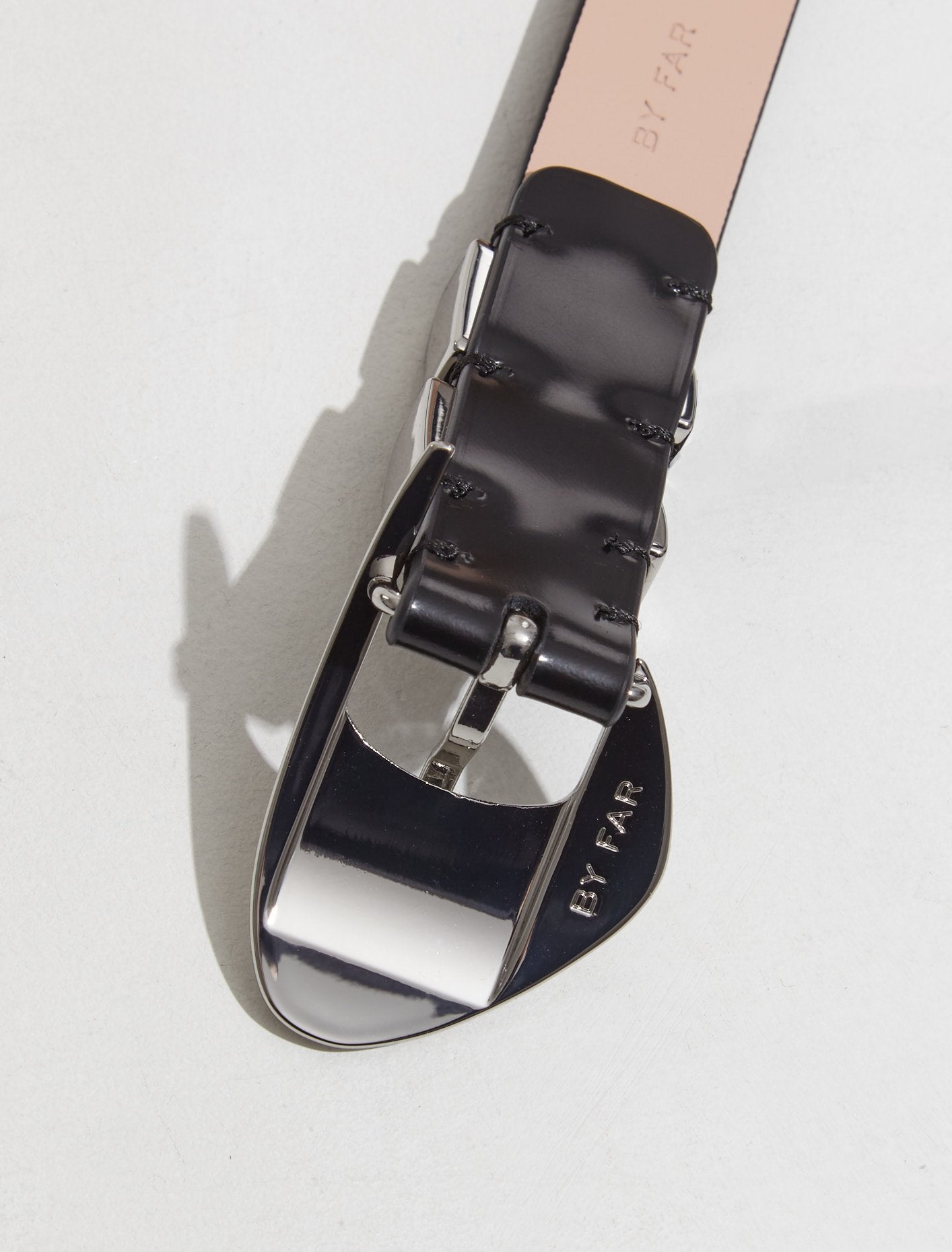 Moore Semi Patent Leather Belt in Black