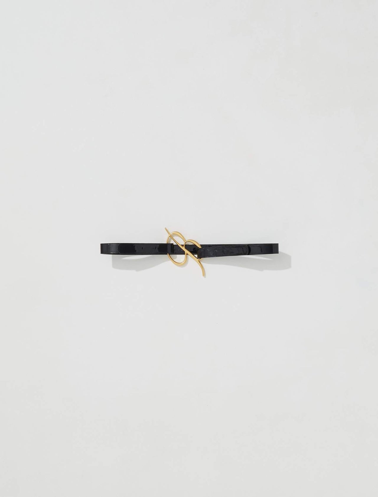 Leather Belt with B in Black