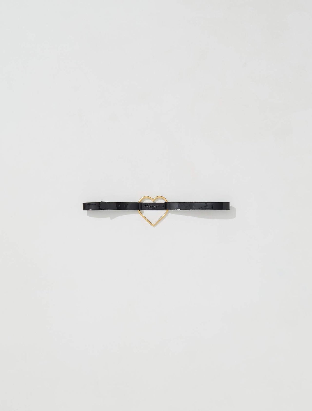 Leather Belt with Heart in Black