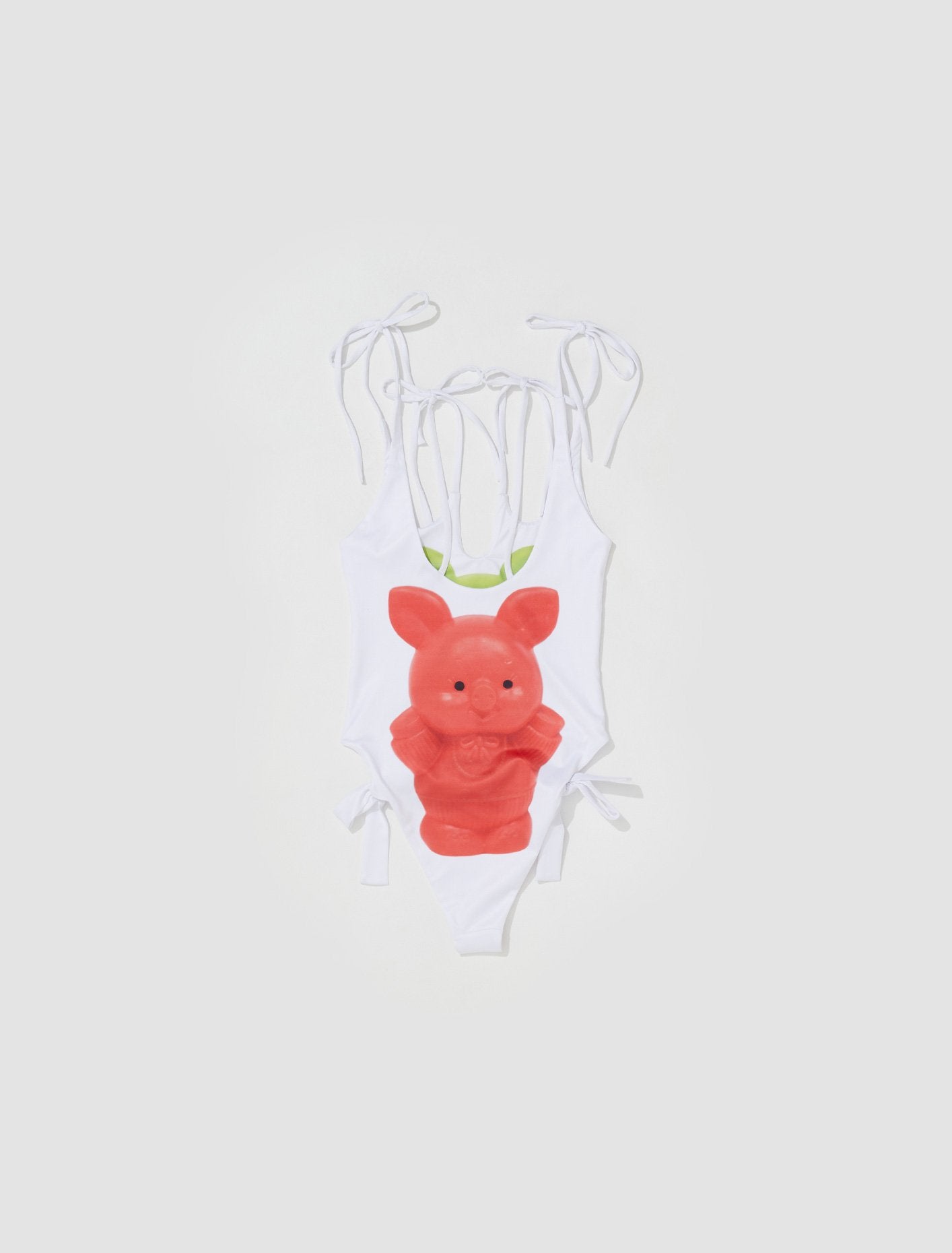 Aster Reversible Bunny Swimsuit in White and Pink