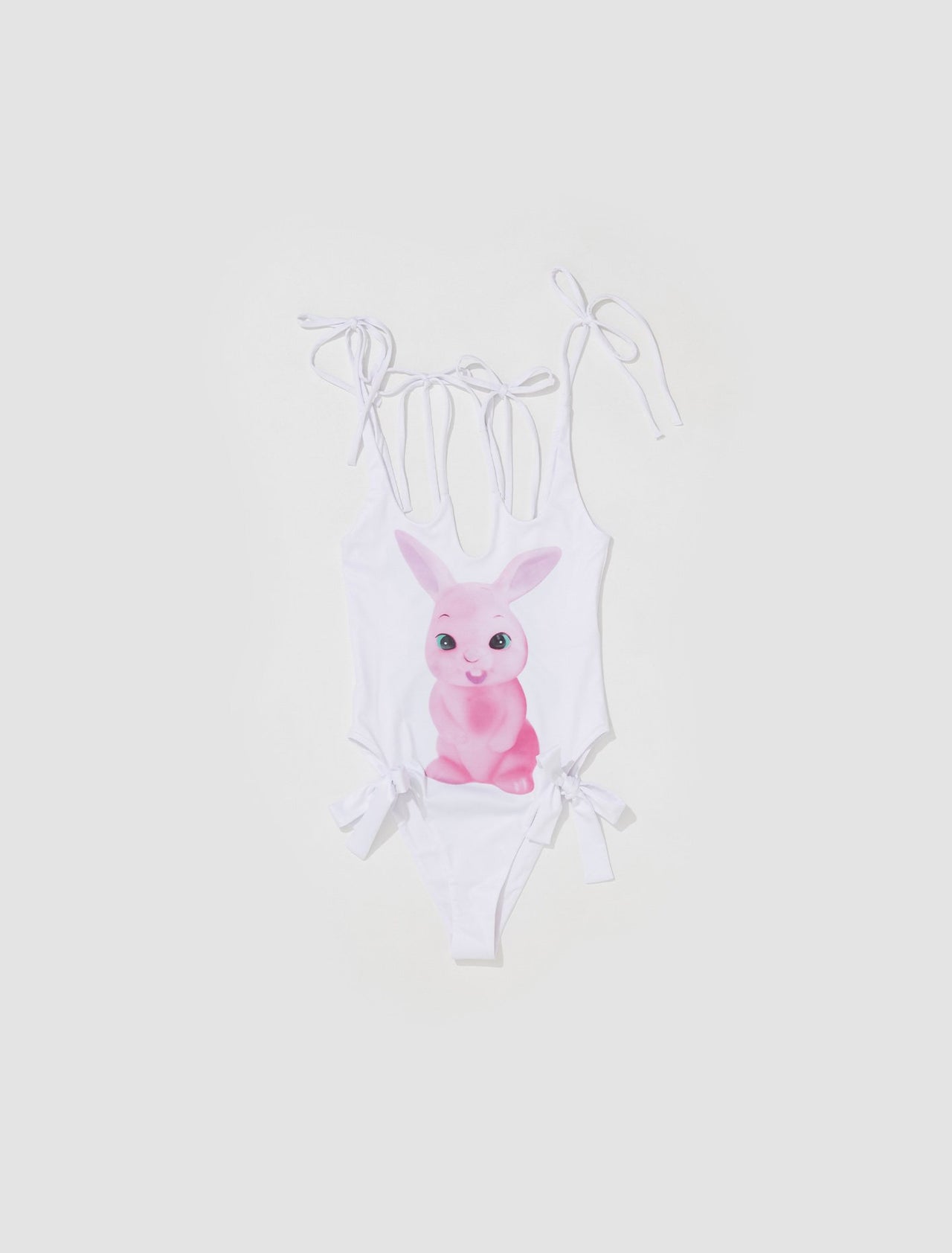 Aster Reversible Bunny Swimsuit in White and Pink