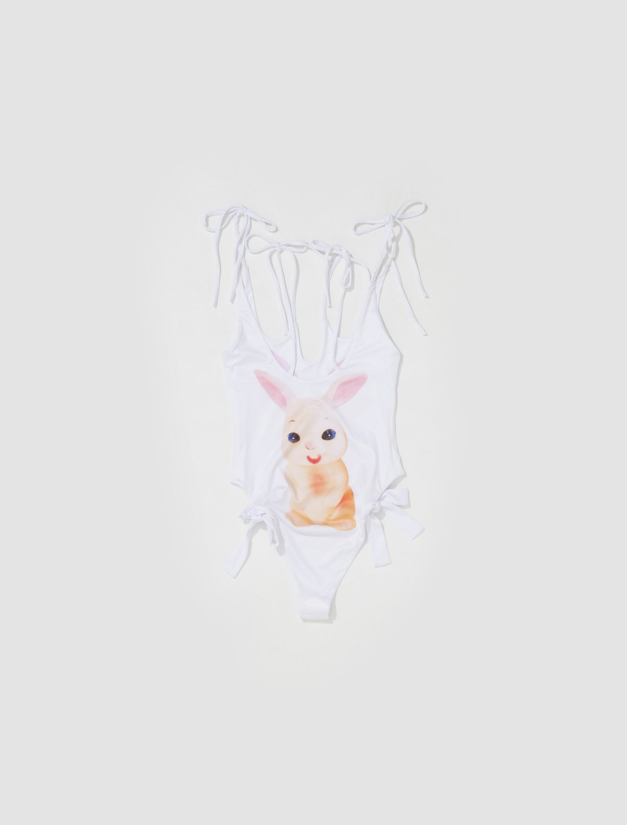 Aster Reversible Bunny Swimsuit in White and Pink