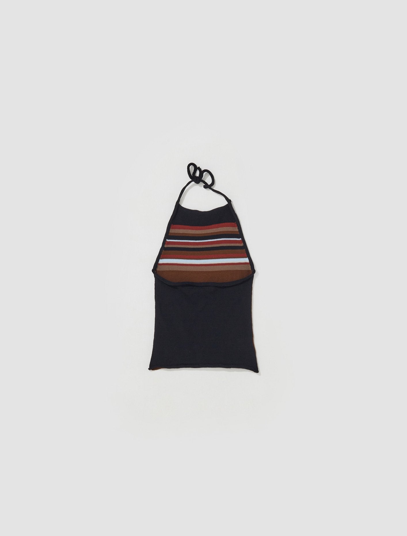 Knit Stripe Halter Top in Chocolate & Midnight