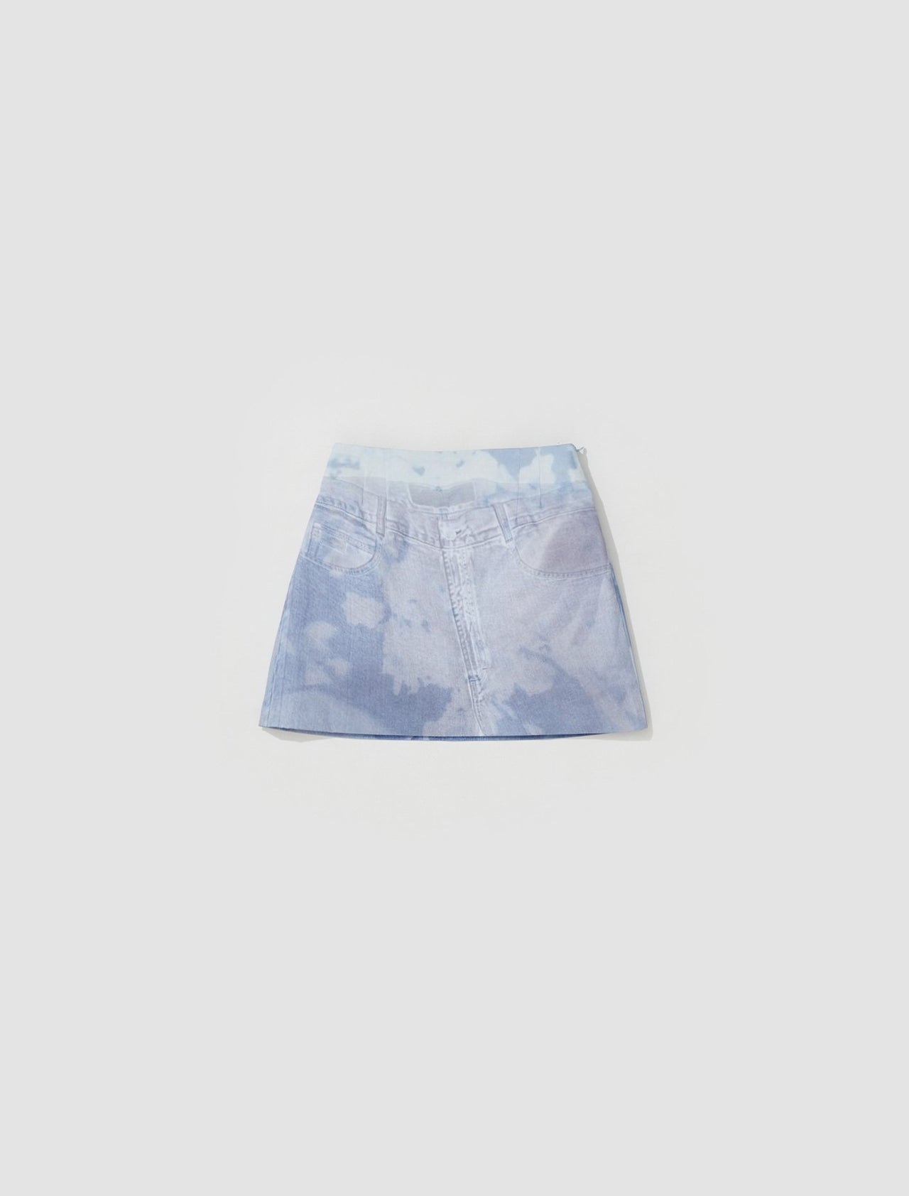 Handy Jean Print Denim Mini Skirt in Multi Print