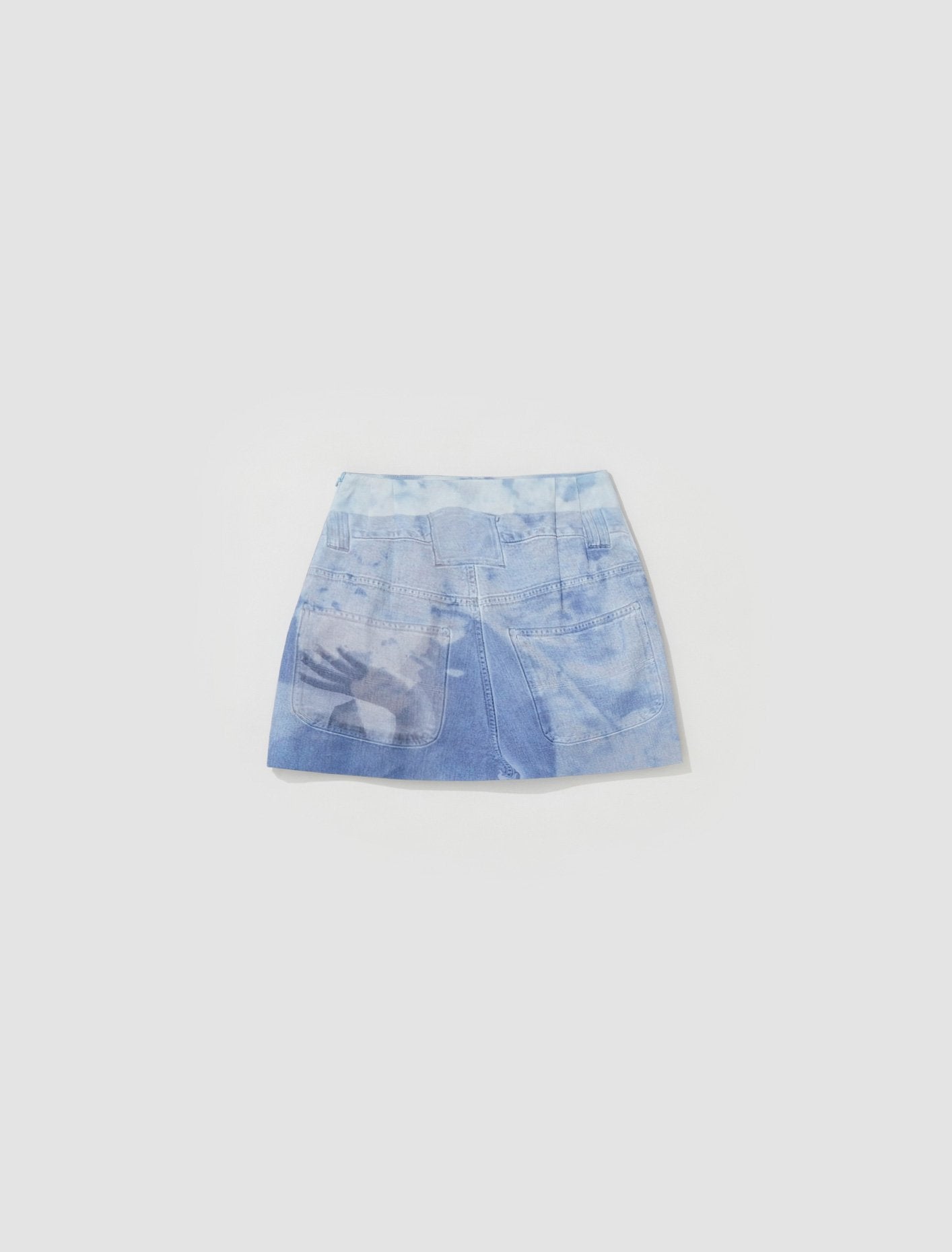 Handy Jean Print Denim Mini Skirt in Multi Print