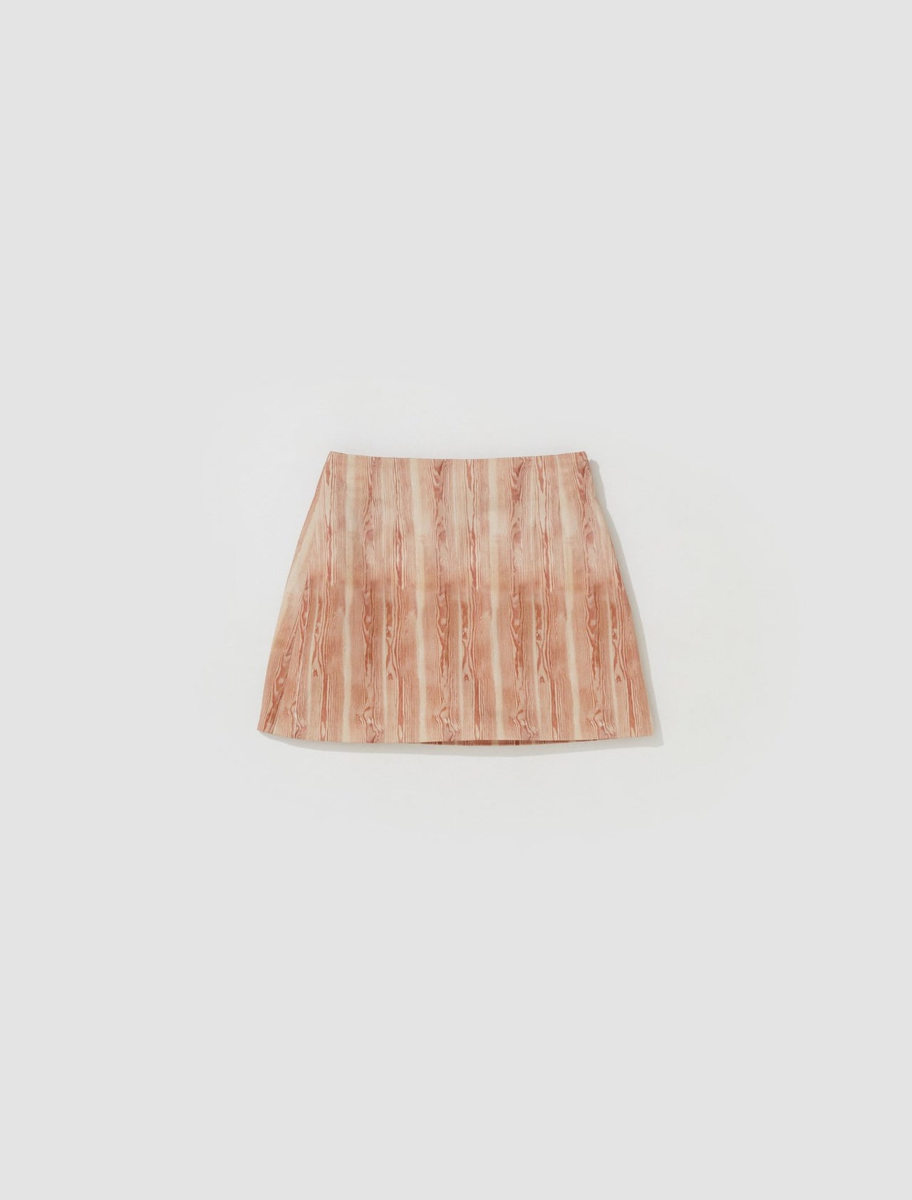 Wood Print Denim Skirt in Multi Print