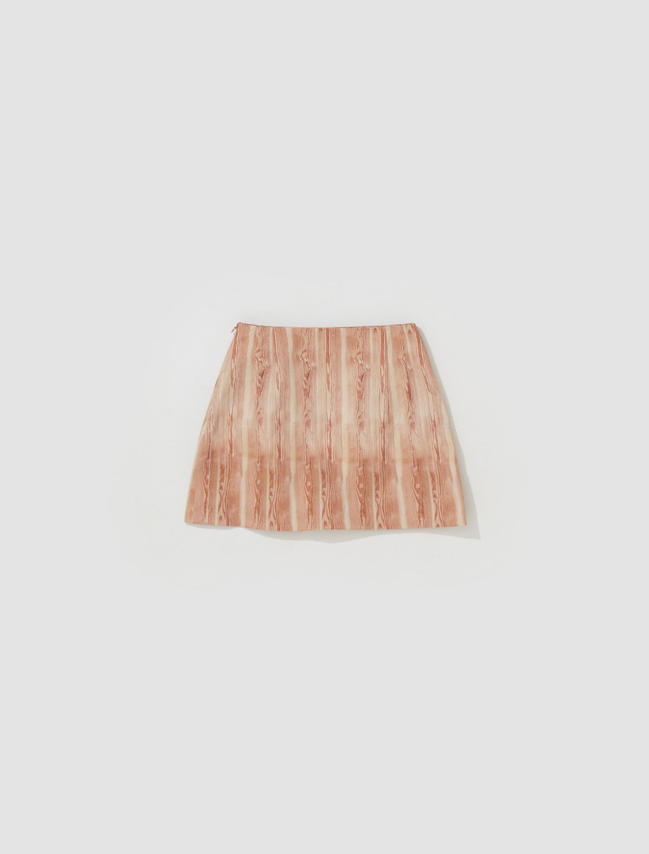 Wood Print Denim Skirt in Multi Print