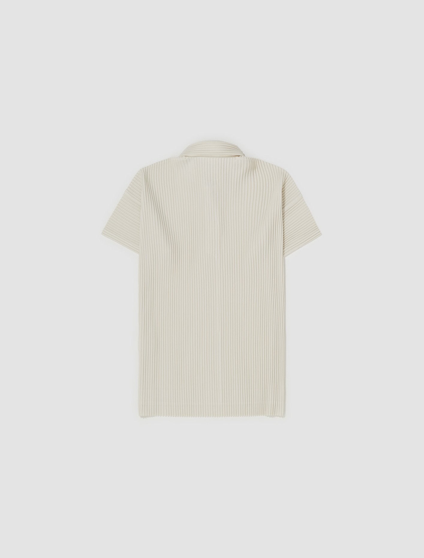 Pleated Polo Shirt in Ivory