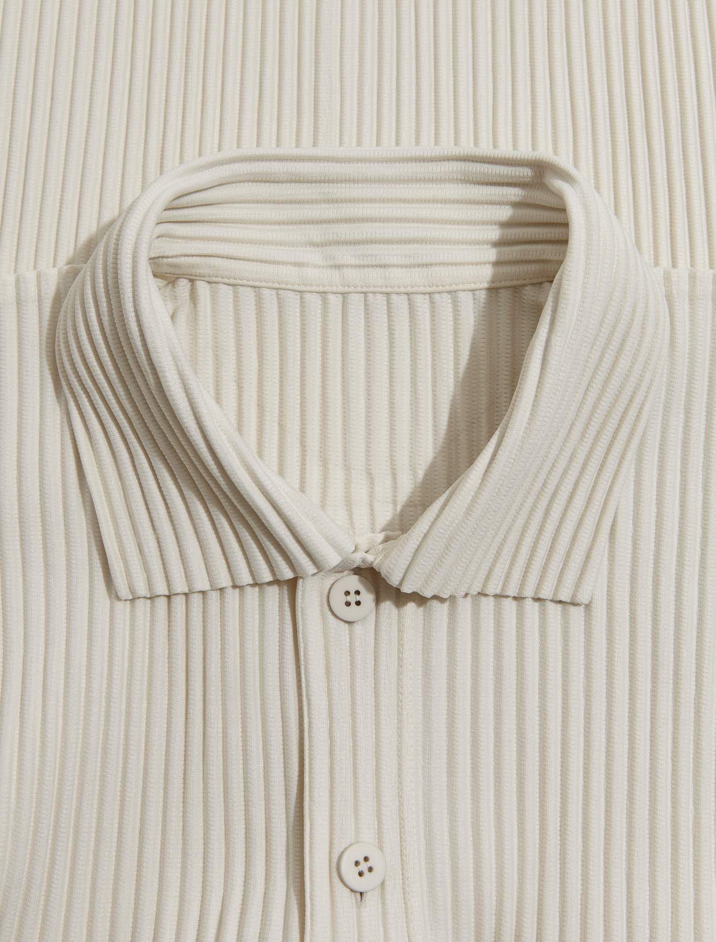 Pleated Polo Shirt in Ivory