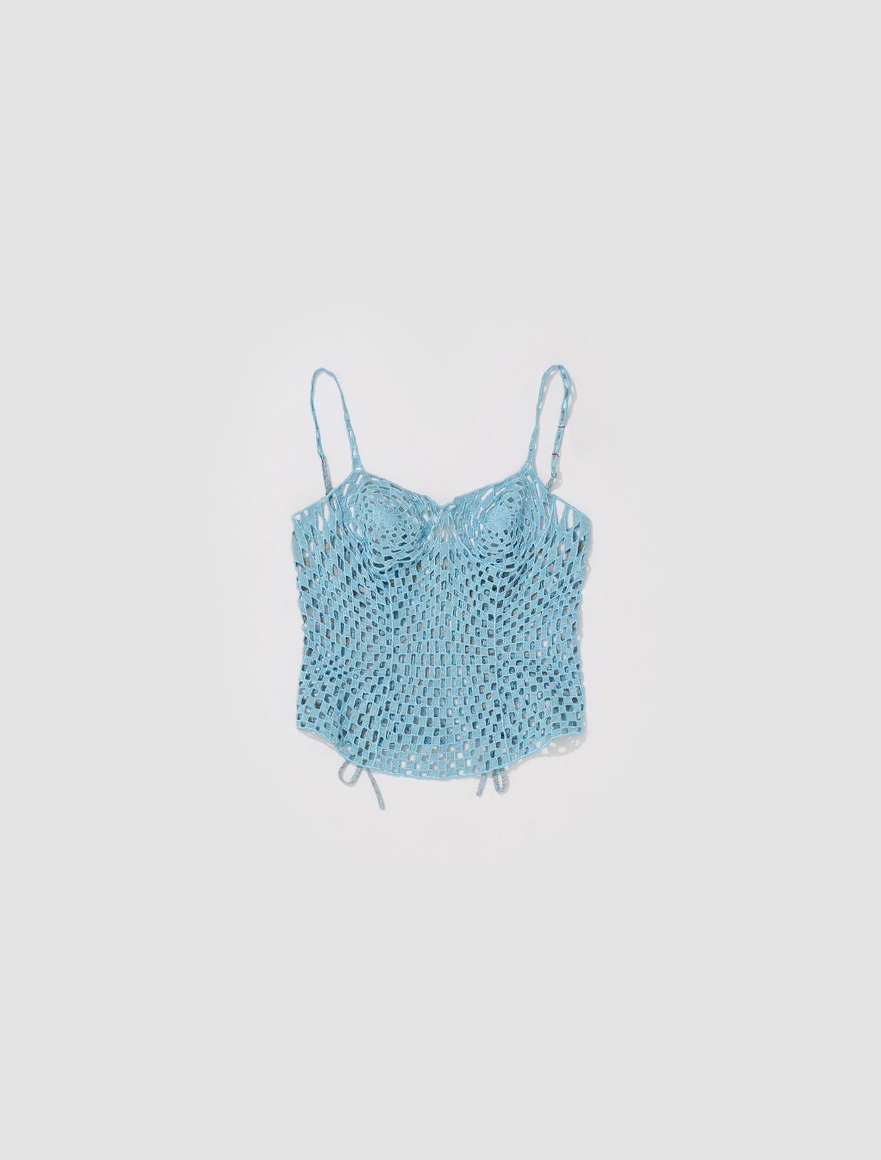 Handlacework Bustier Top in Aqua