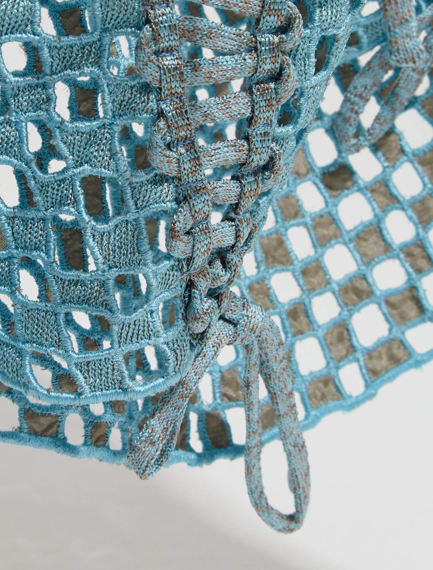 Handlacework Bustier Top in Aqua