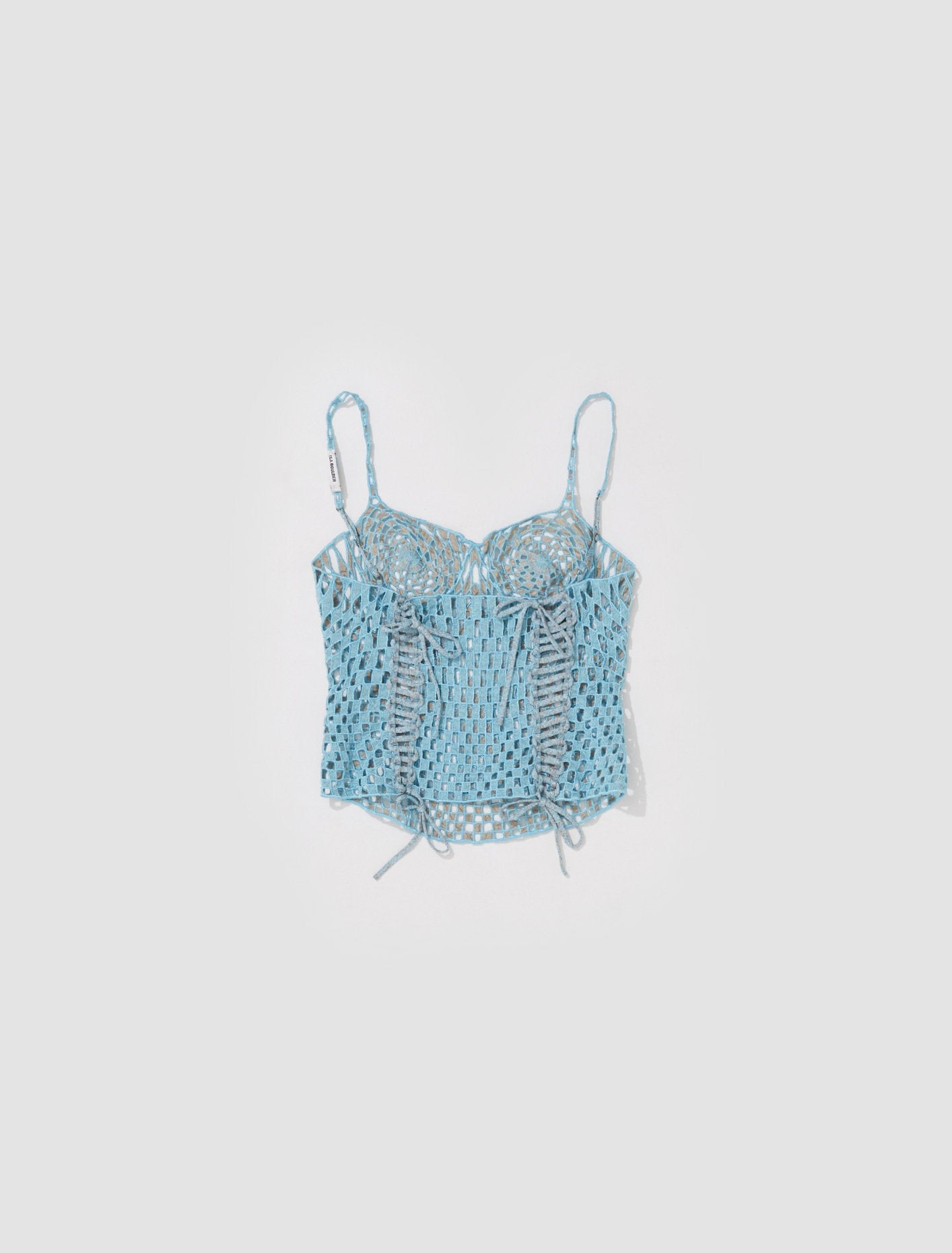 Handlacework Bustier Top in Aqua