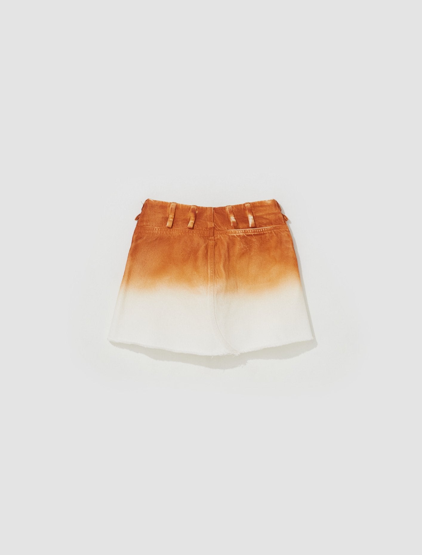 Reconstructed Denim Skirt in White & Rust