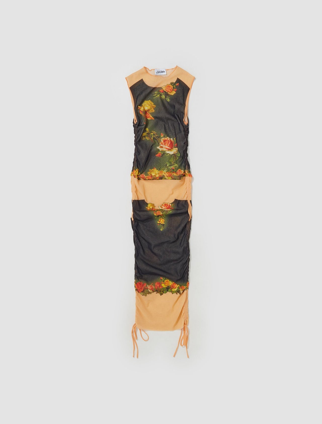 "Fleurs Petit Grand" Dress in Beige & Black