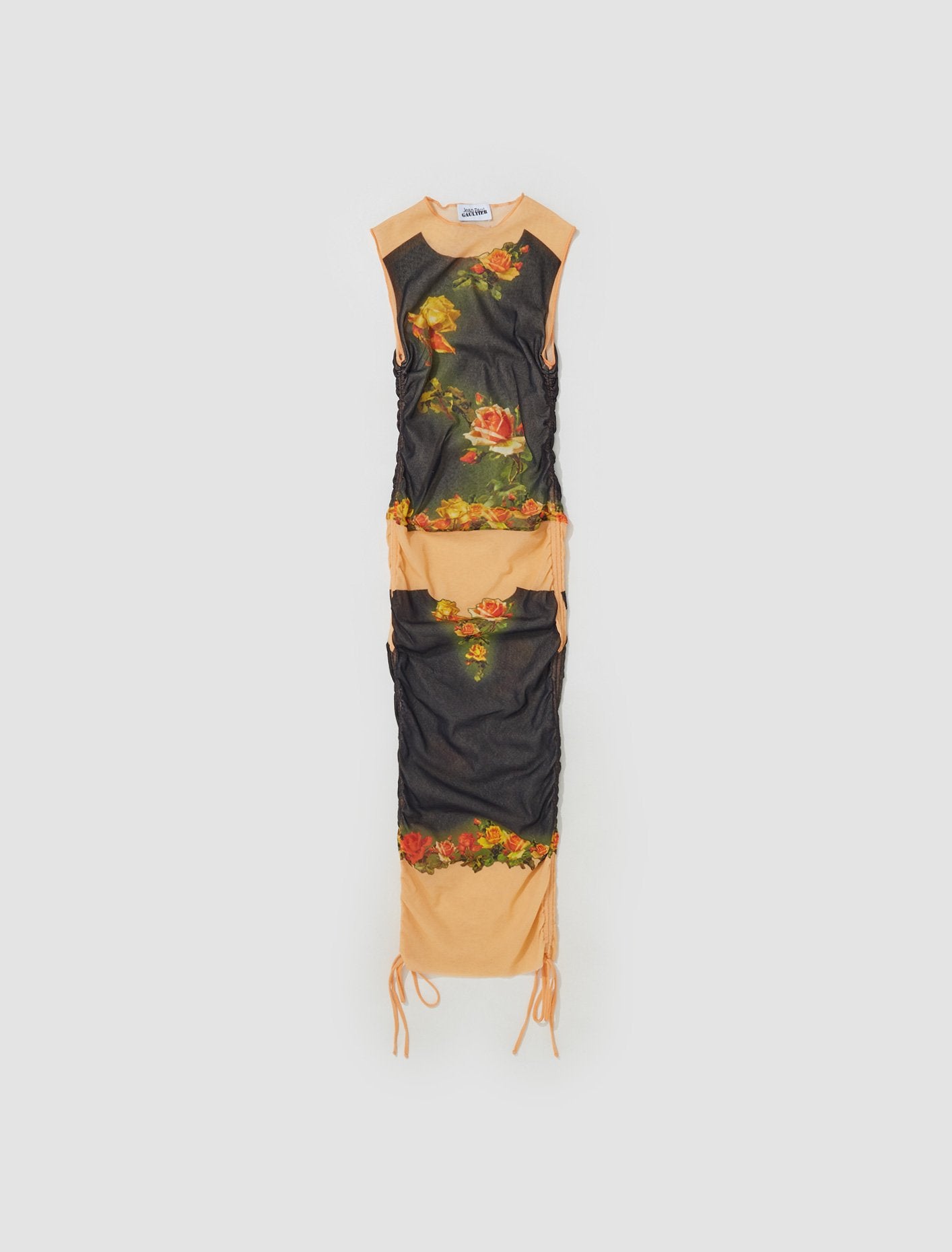 "Fleurs Petit Grand" Dress in Beige & Black