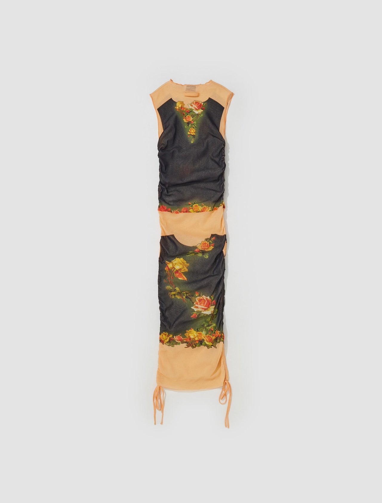 "Fleurs Petit Grand" Dress in Beige & Black