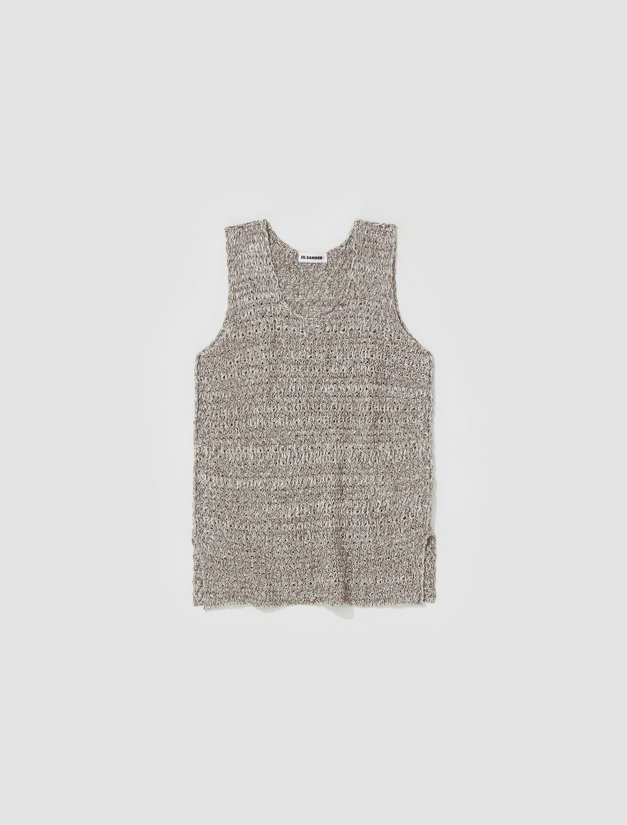 Woven Tank Top in Brown & White