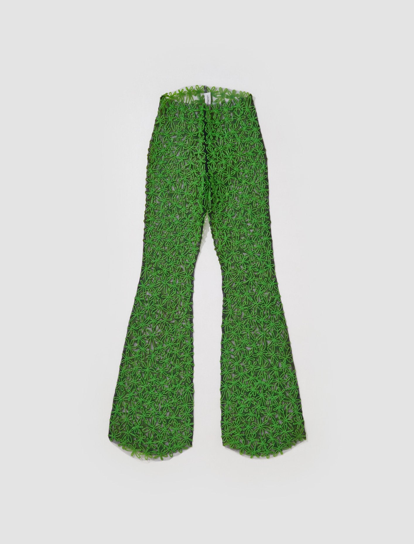 Flared Pants in Acid Green