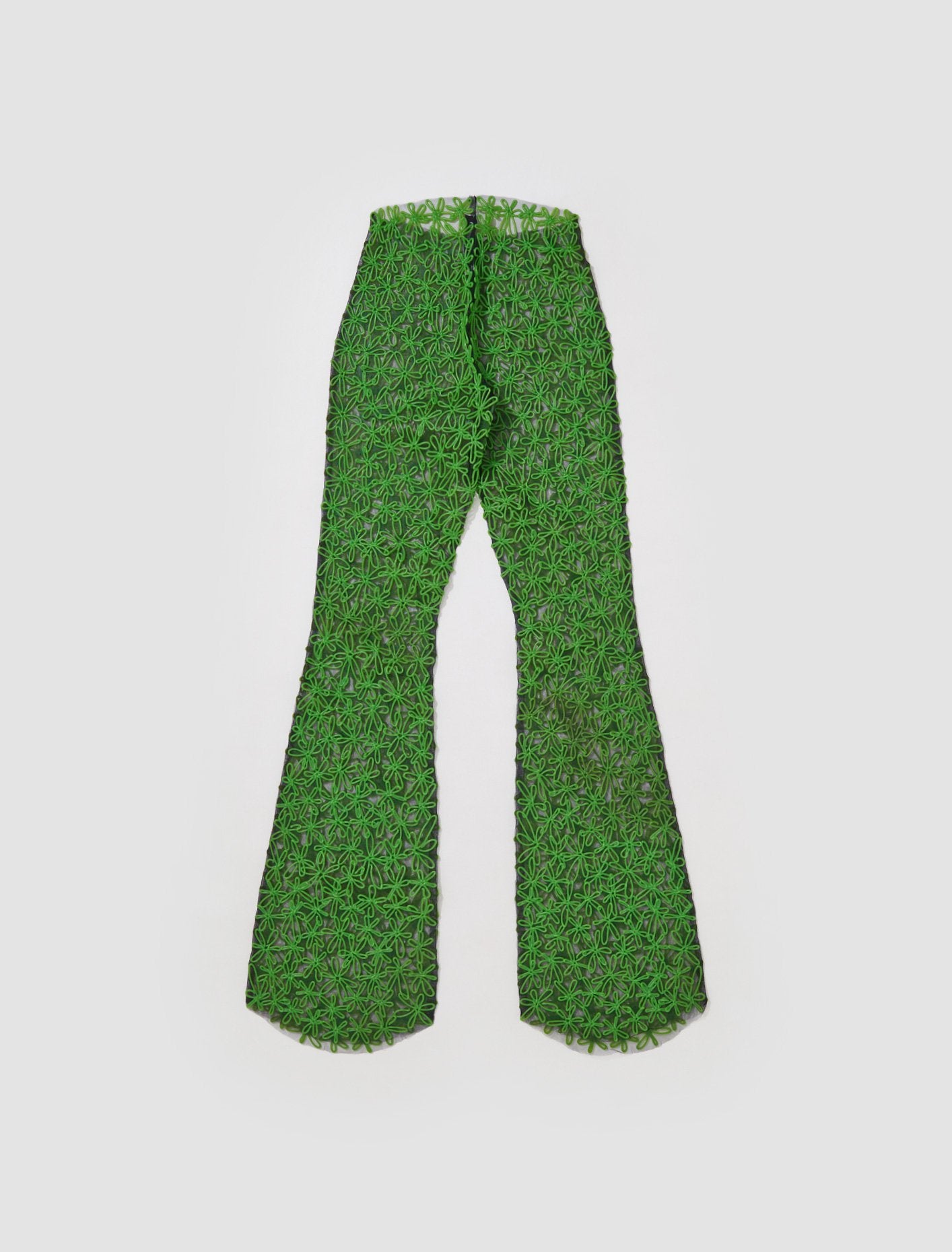 Flared Pants in Acid Green