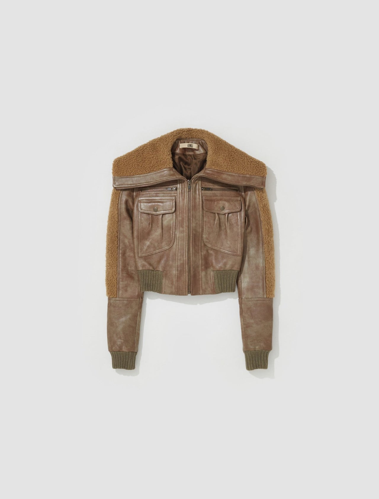 Z-2 Aviator Leather Jacket in Khaki