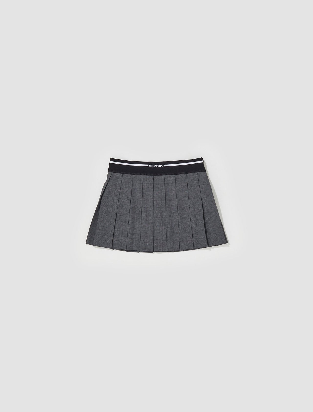 Pleated Mini Skirt in Slate Grey