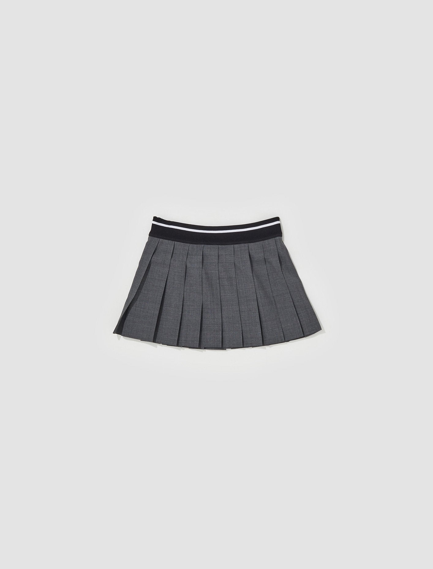 Pleated Mini Skirt in Slate Grey