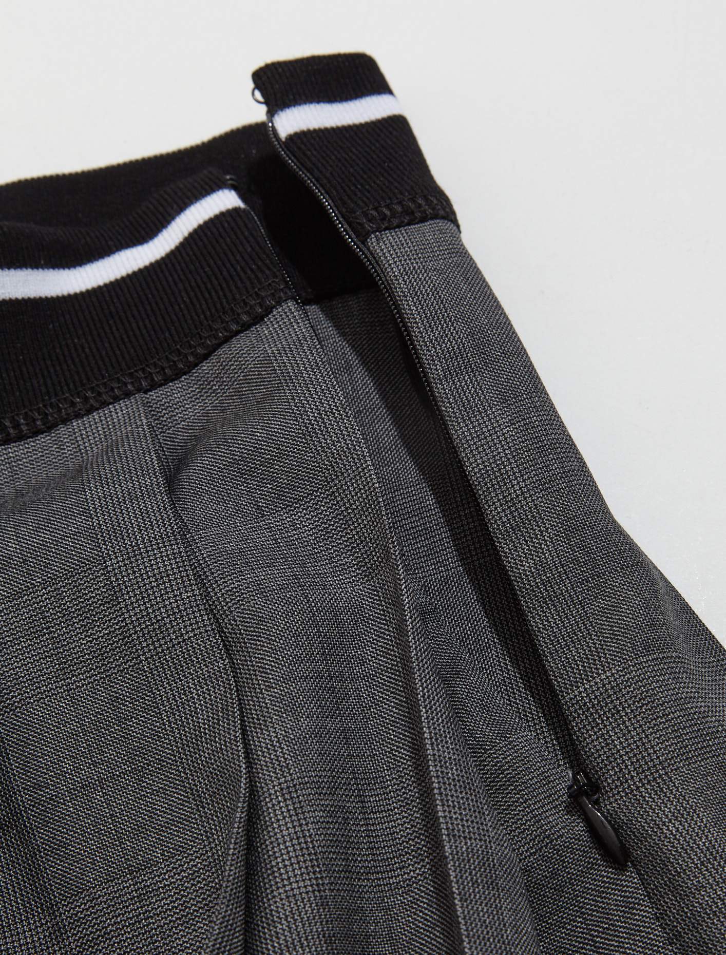 Pleated Mini Skirt in Slate Grey