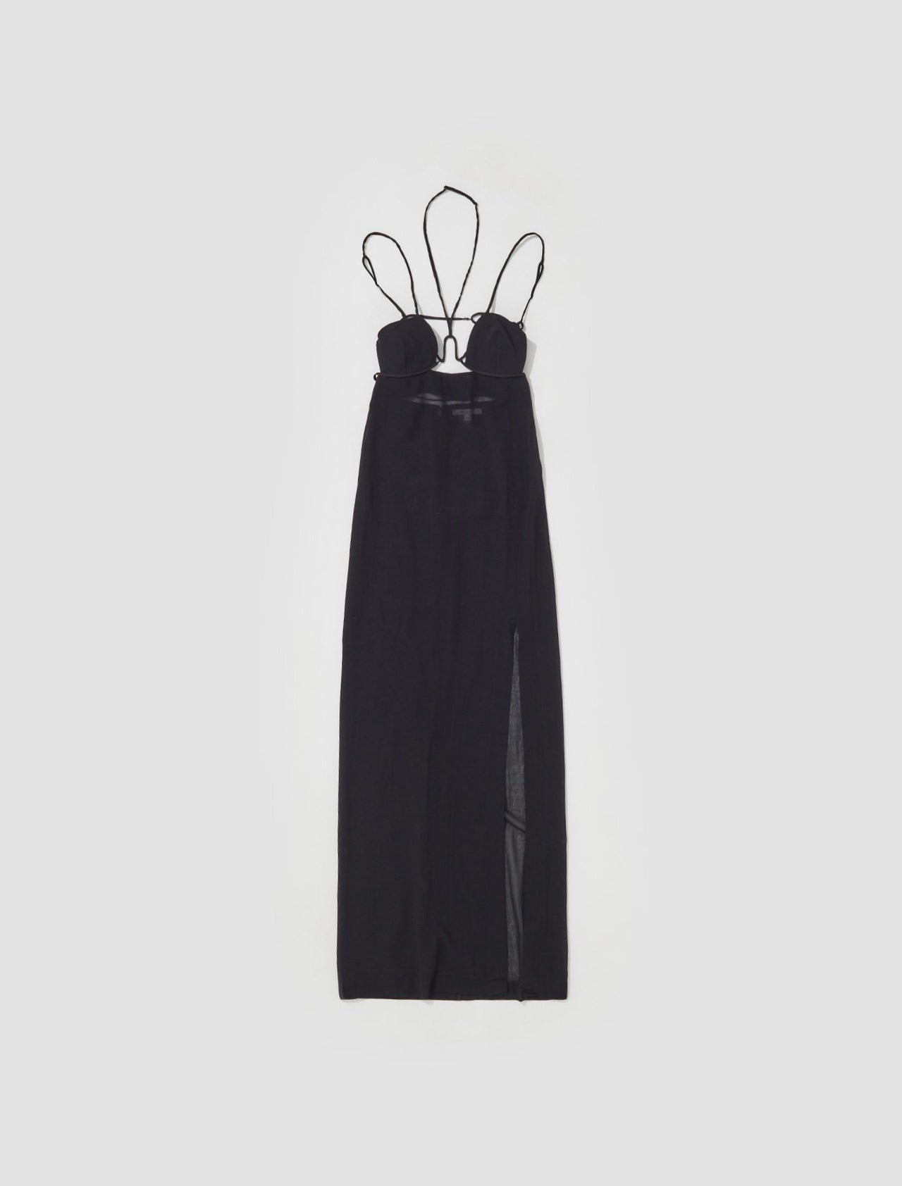 Under Wire Bra Long Dress in Black