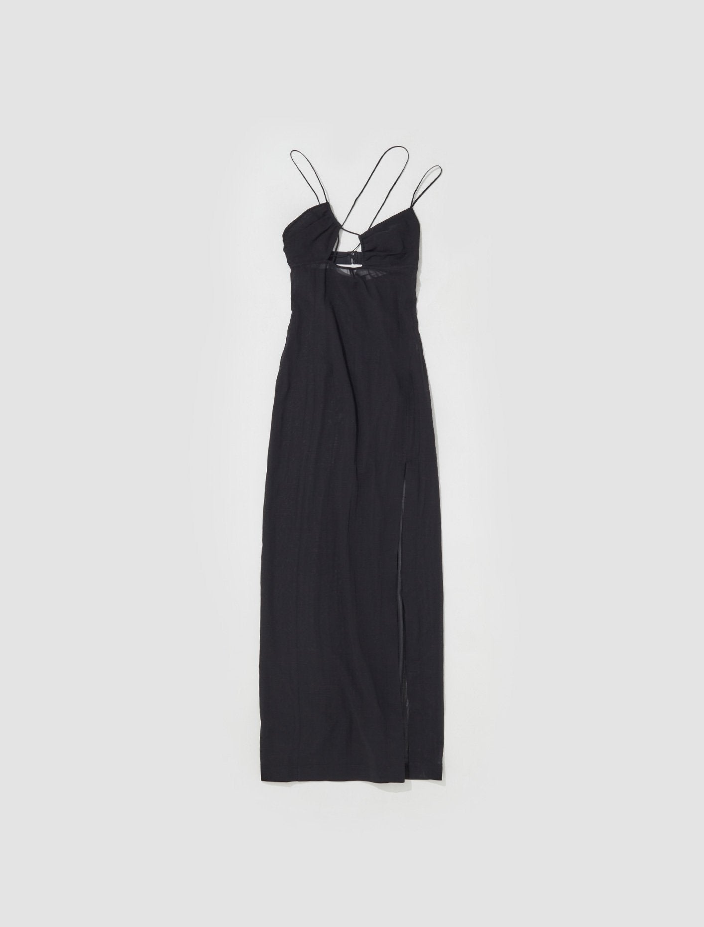 Asymmetric Bra Long Dress in Black