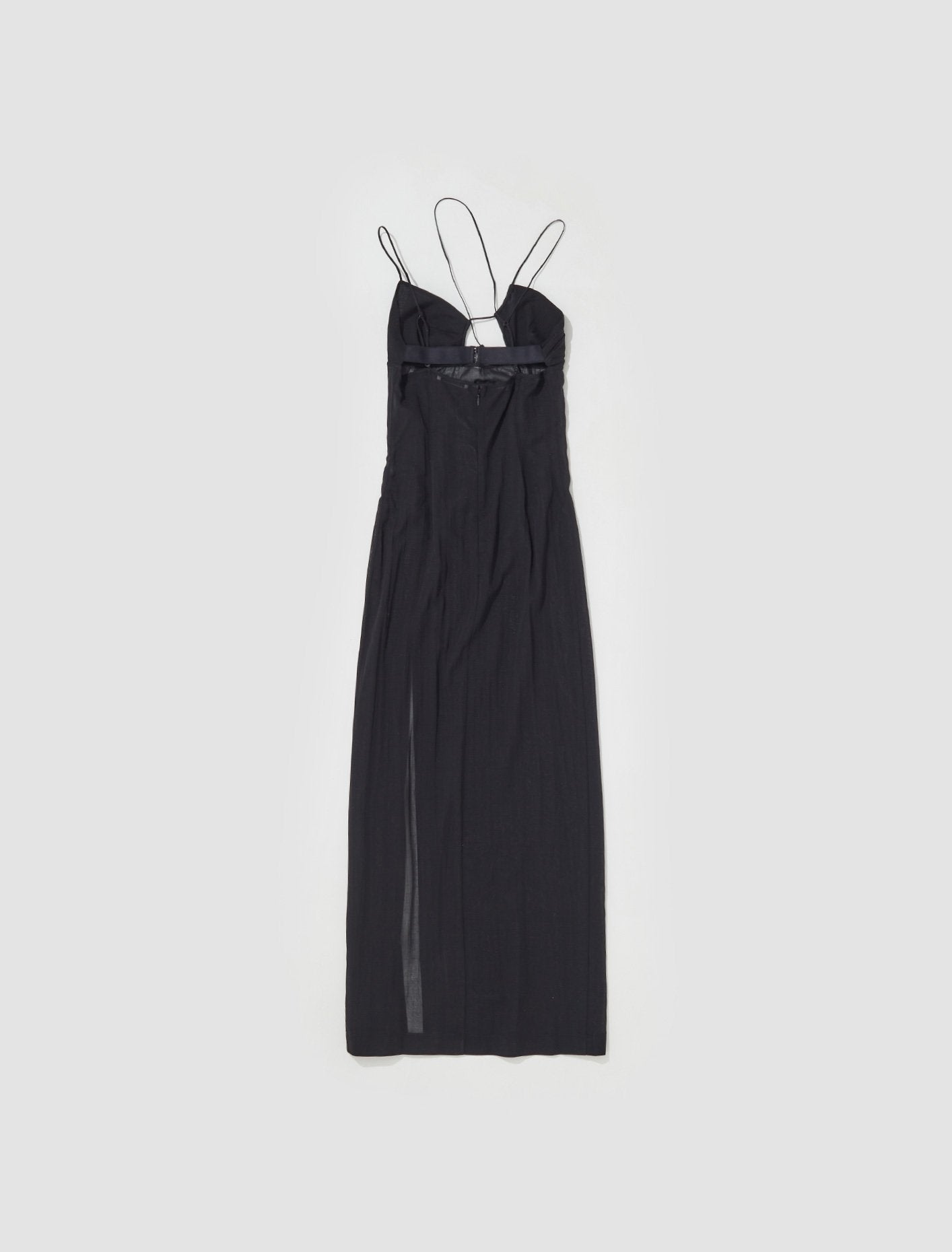 Asymmetric Bra Long Dress in Black