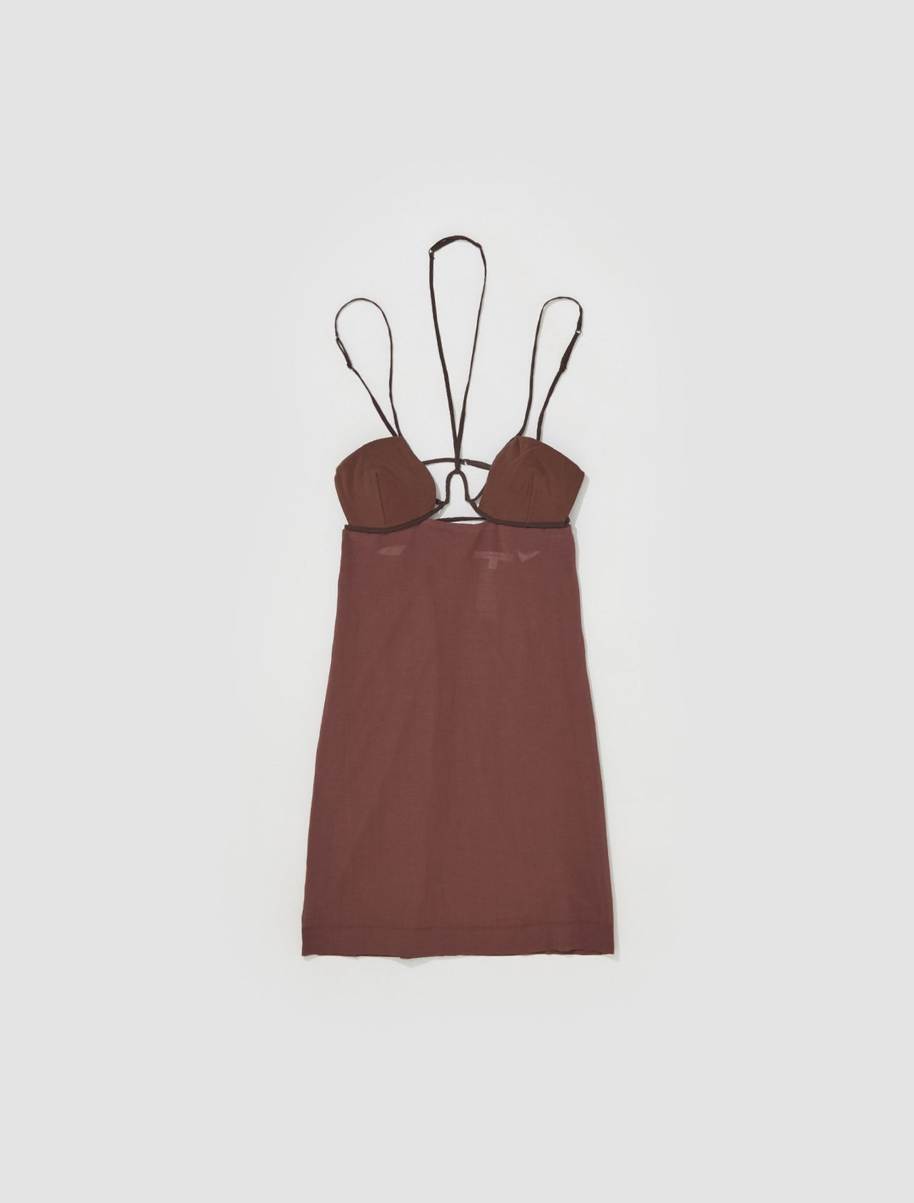 Under Wire Bra Mini Dress in Bitter Chocolate