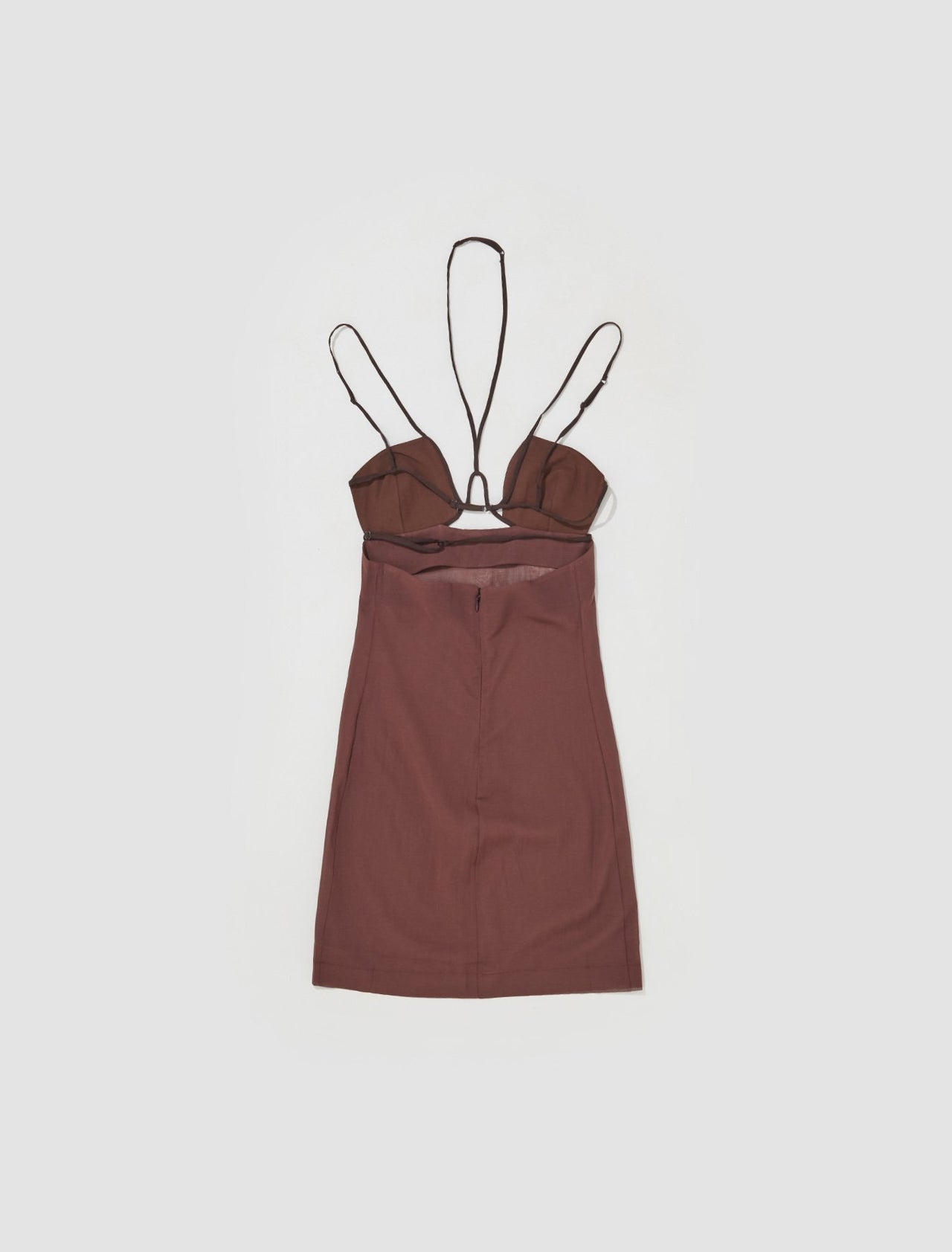 Under Wire Bra Mini Dress in Bitter Chocolate