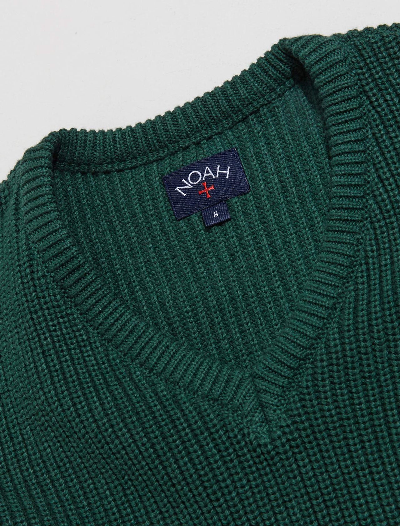 Shaker Stitch Cotton Sweater Vest in Green